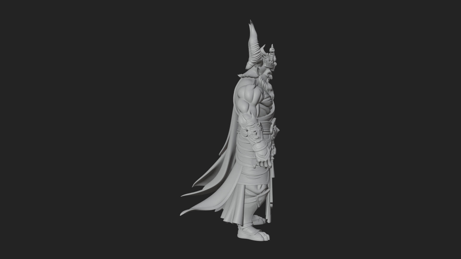 Horned Demon Mage Statue Design 6 3D Print Model 3D Model