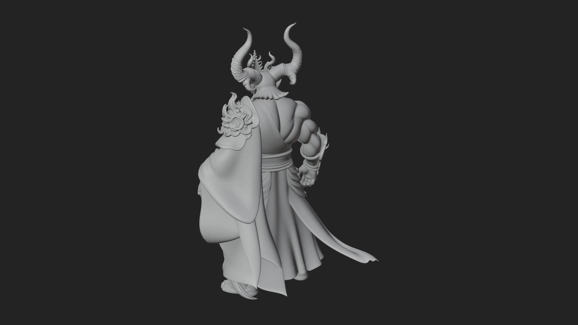 Horned Demon Mage Statue Design 6 3D Print Model 3D Model