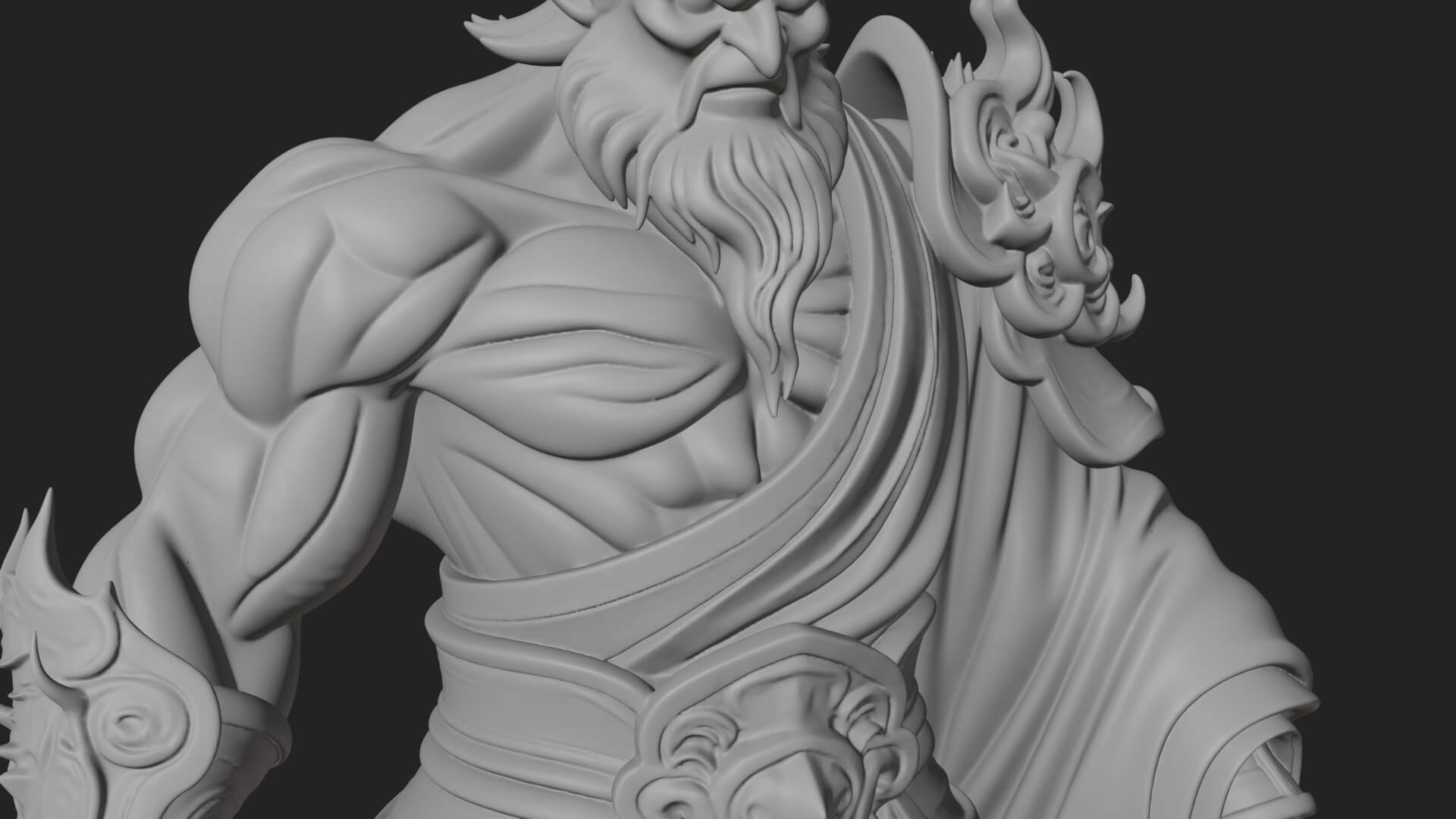 Horned Demon Mage Statue Design 6 3D Print Model 3D Model