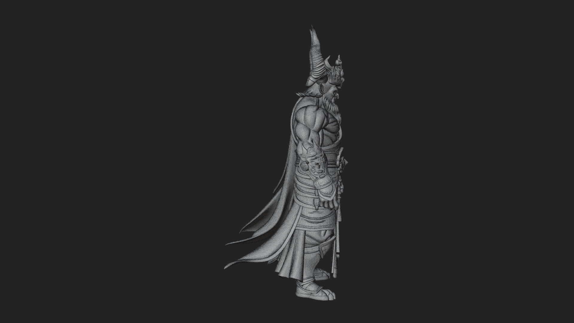 Horned Demon Mage Statue Design 6 3D Print Model 3D Model
