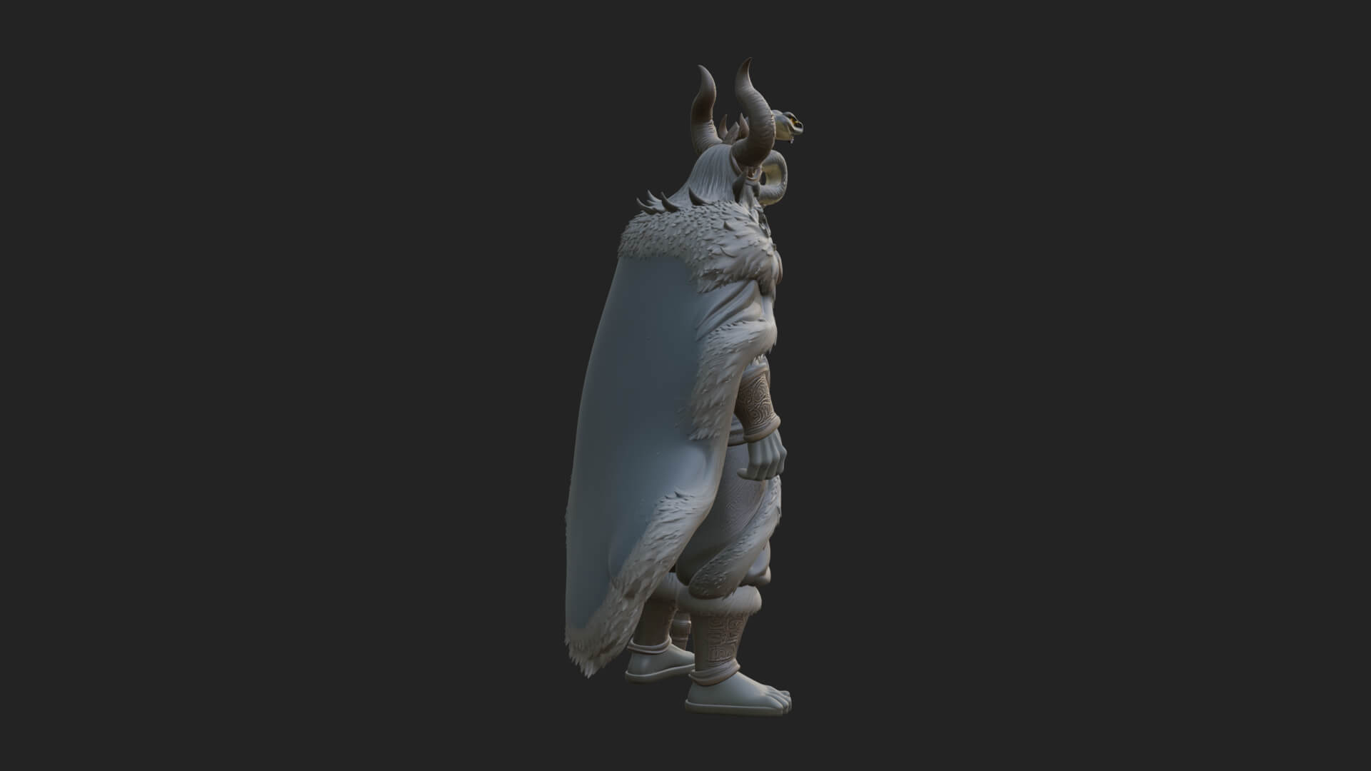 Horned Demon Mage Statue Design 7 3D Print Model 3D Model