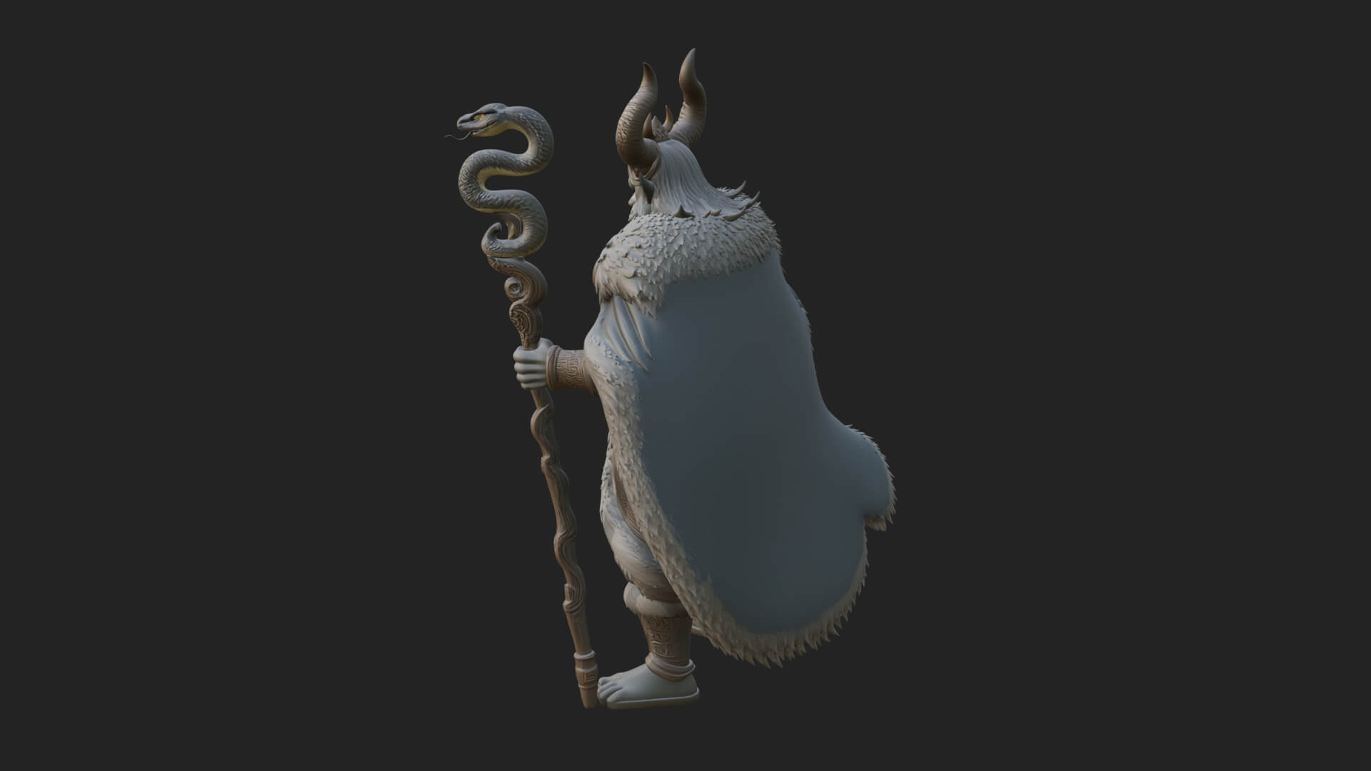 Horned Demon Mage Statue Design 7 3D Print Model 3D Model