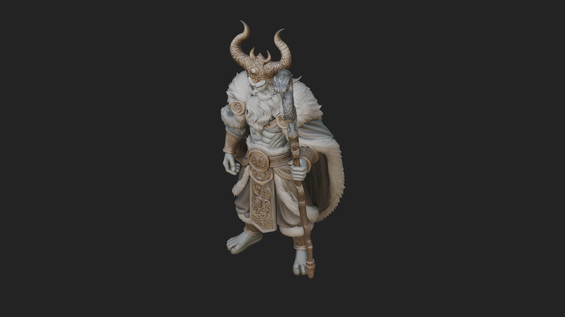 Horned Demon Mage Statue Design 7 3D Print Model 3D Model