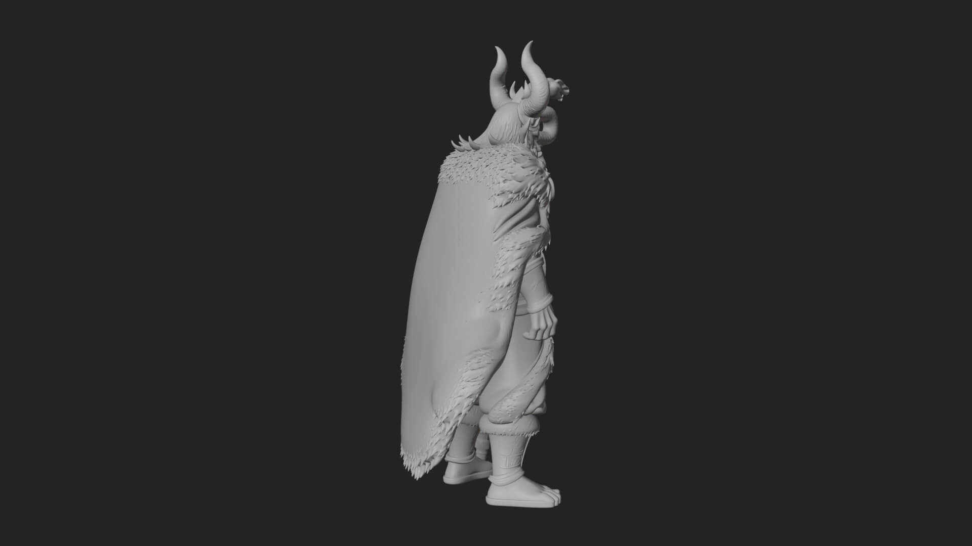 Horned Demon Mage Statue Design 7 3D Print Model 3D Model