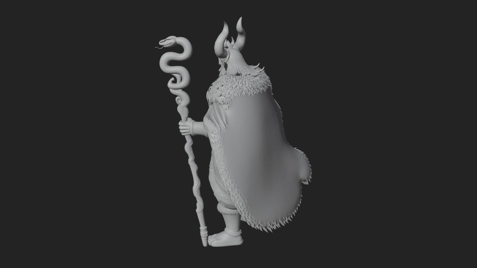 Horned Demon Mage Statue Design 7 3D Print Model 3D Model