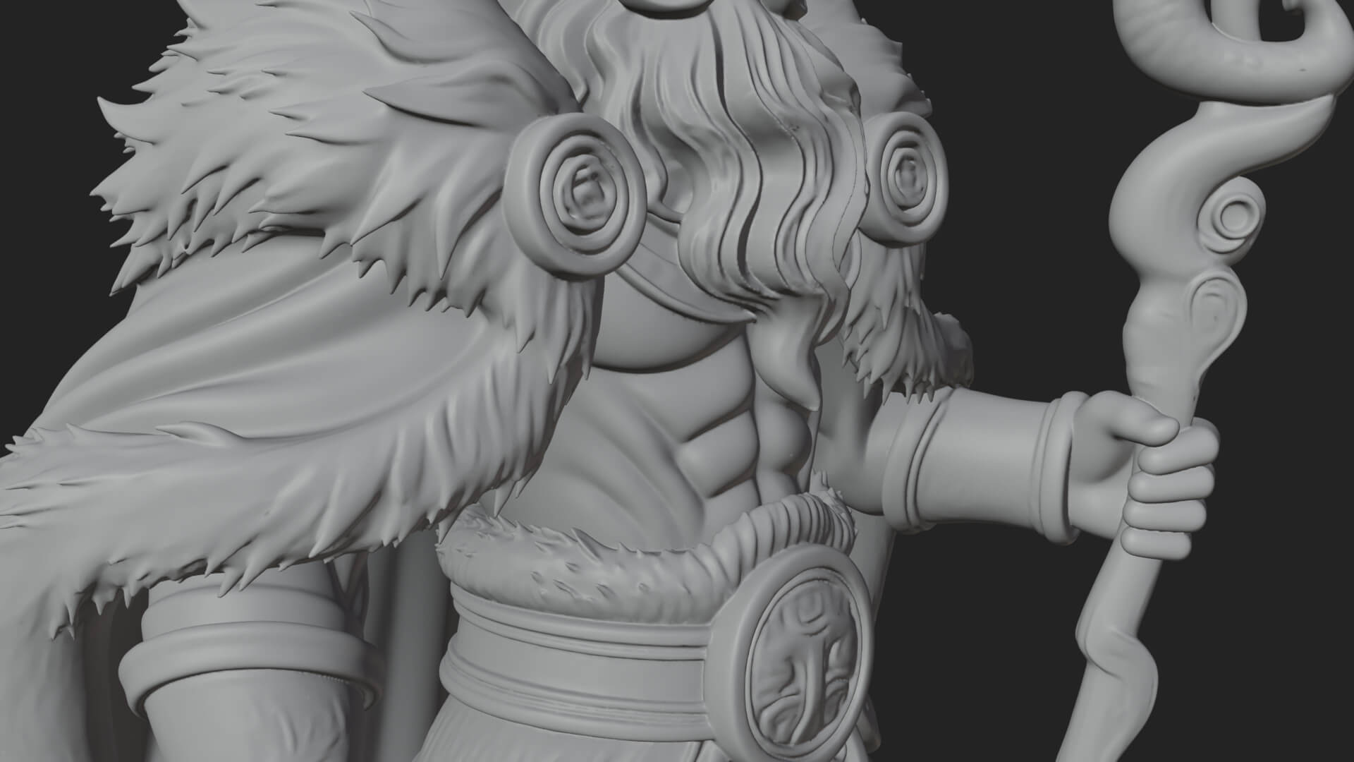Horned Demon Mage Statue Design 7 3D Print Model 3D Model