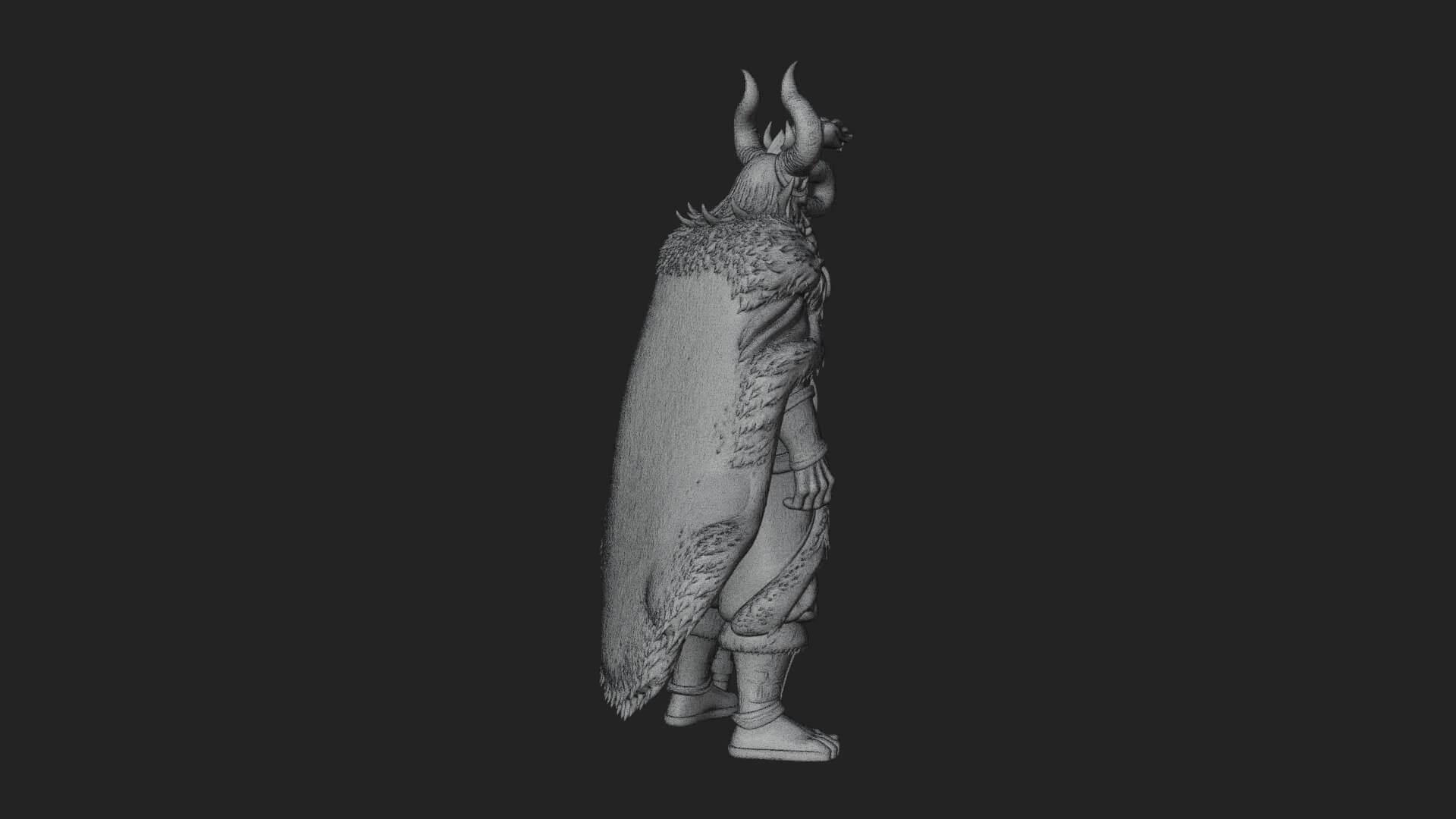 Horned Demon Mage Statue Design 7 3D Print Model 3D Model