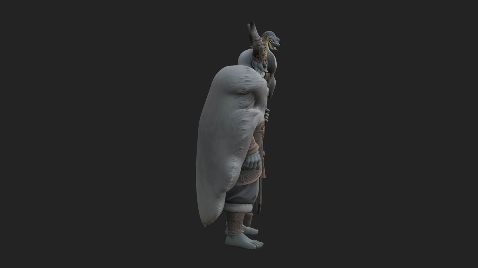 Horned Demon Mage Statue Design 8 3D Print Model 3D Model