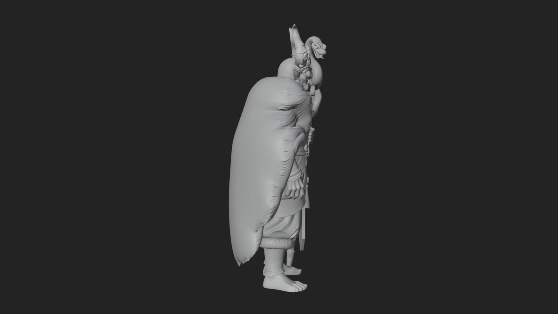 Horned Demon Mage Statue Design 8 3D Print Model 3D Model