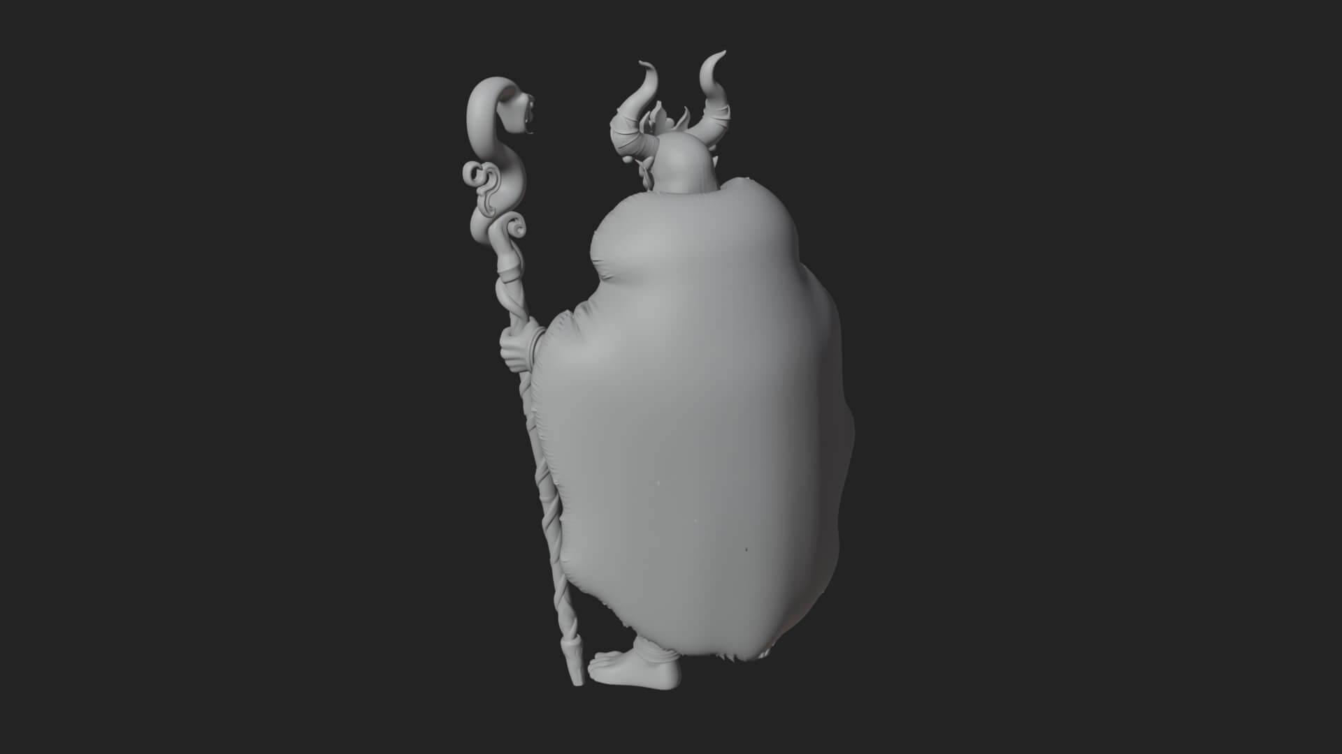Horned Demon Mage Statue Design 8 3D Print Model 3D Model
