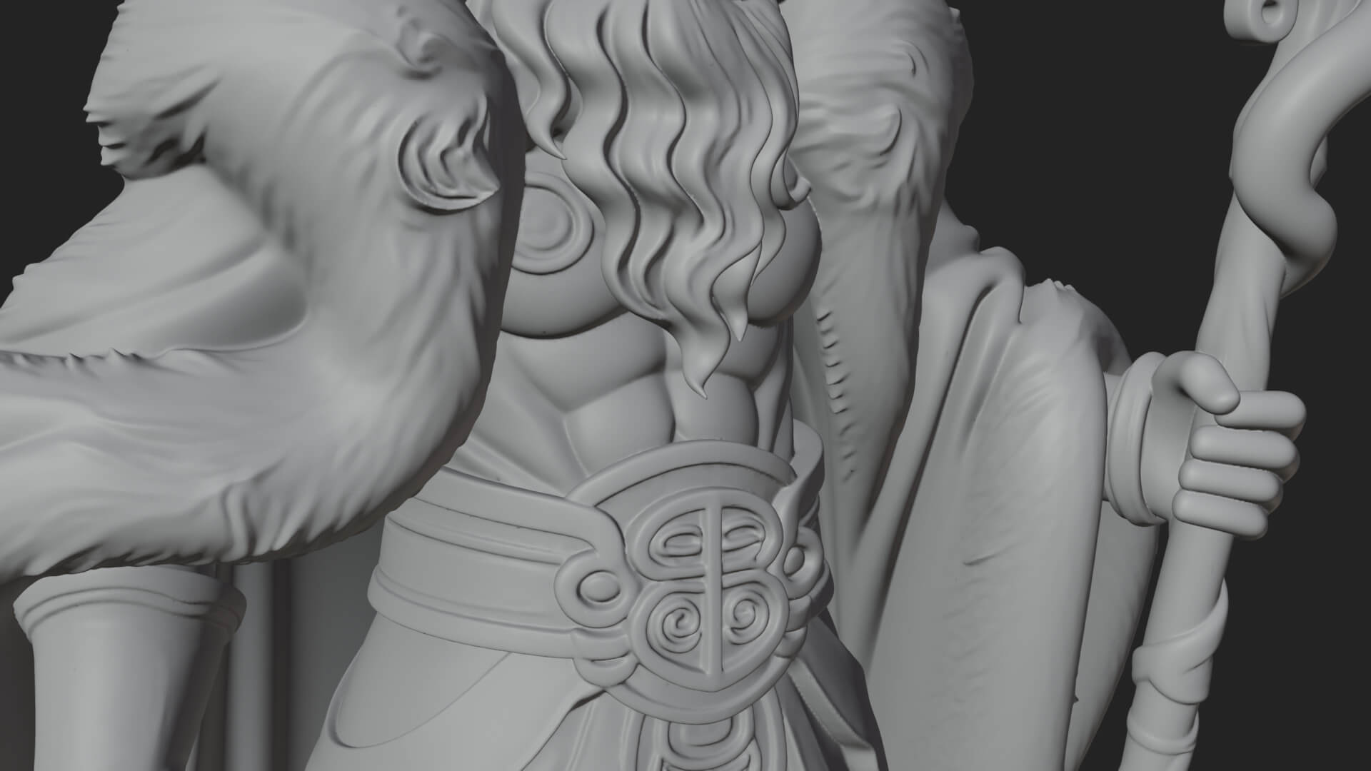 Horned Demon Mage Statue Design 8 3D Print Model 3D Model