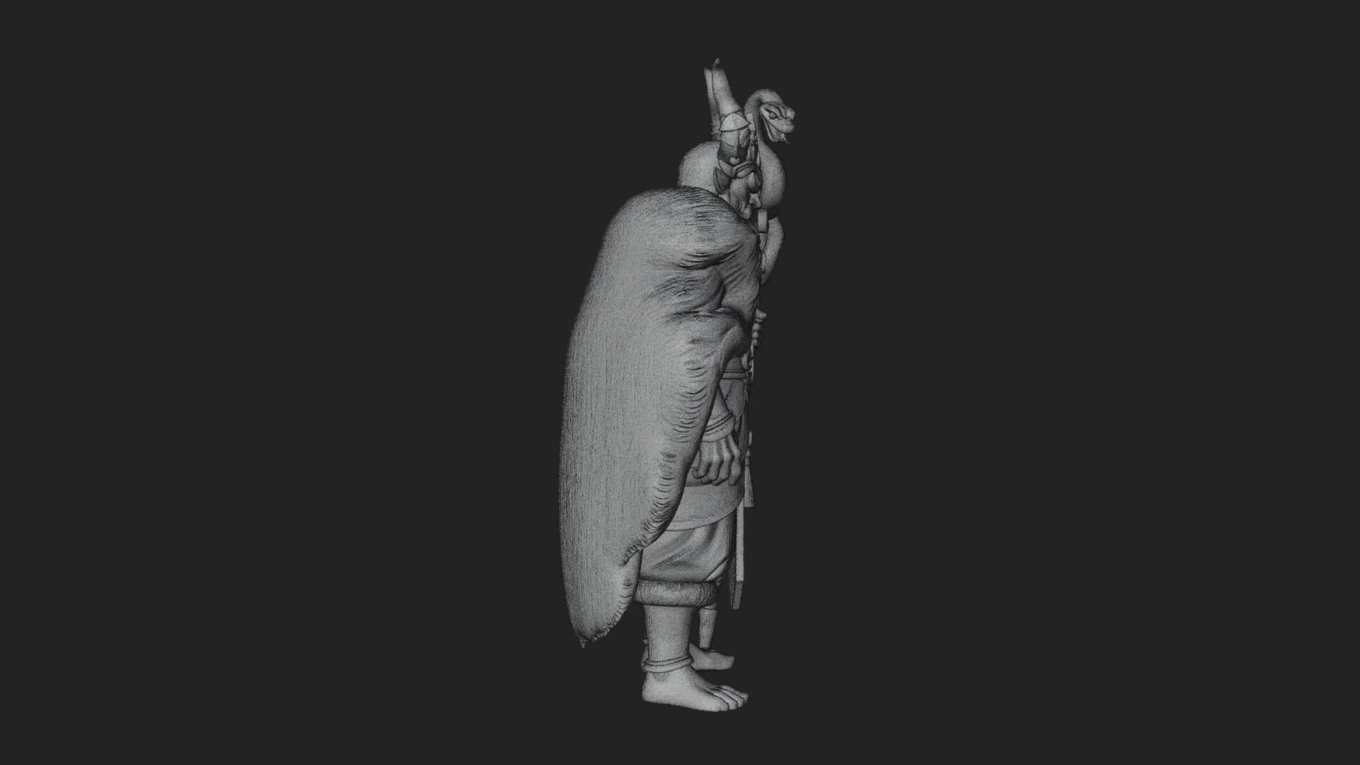 Horned Demon Mage Statue Design 8 3D Print Model 3D Model