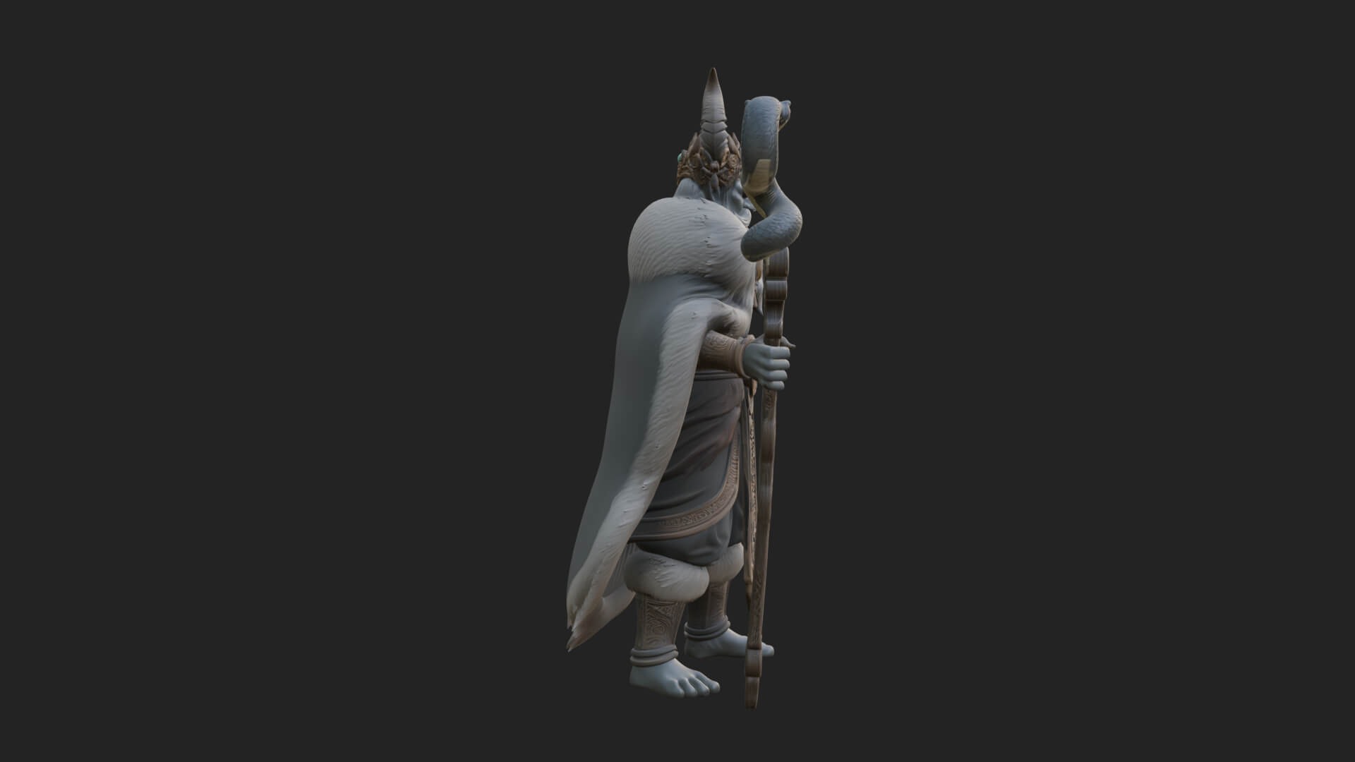 Horned Demon Mage Statue Design 9 3D Print Model 3D Model
