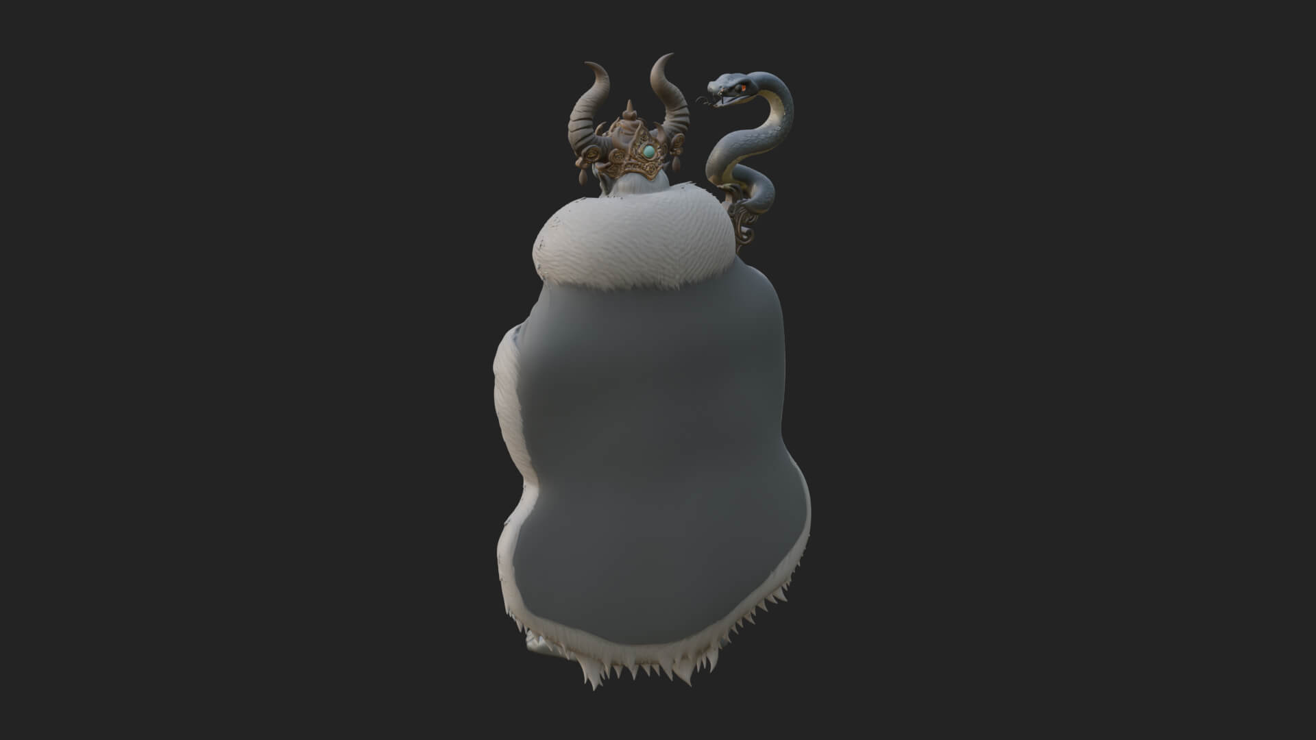Horned Demon Mage Statue Design 9 3D Print Model 3D Model