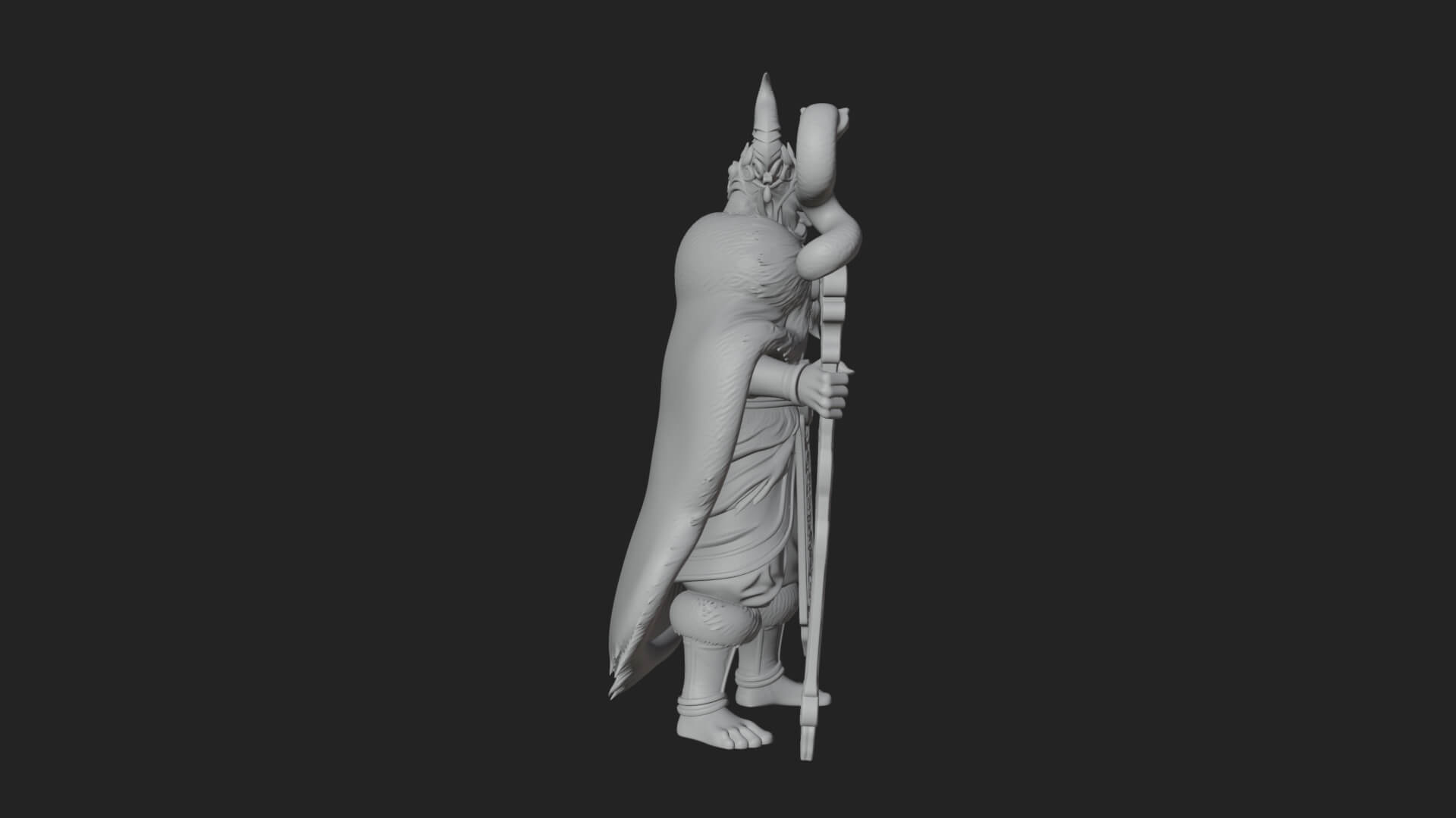 Horned Demon Mage Statue Design 9 3D Print Model 3D Model