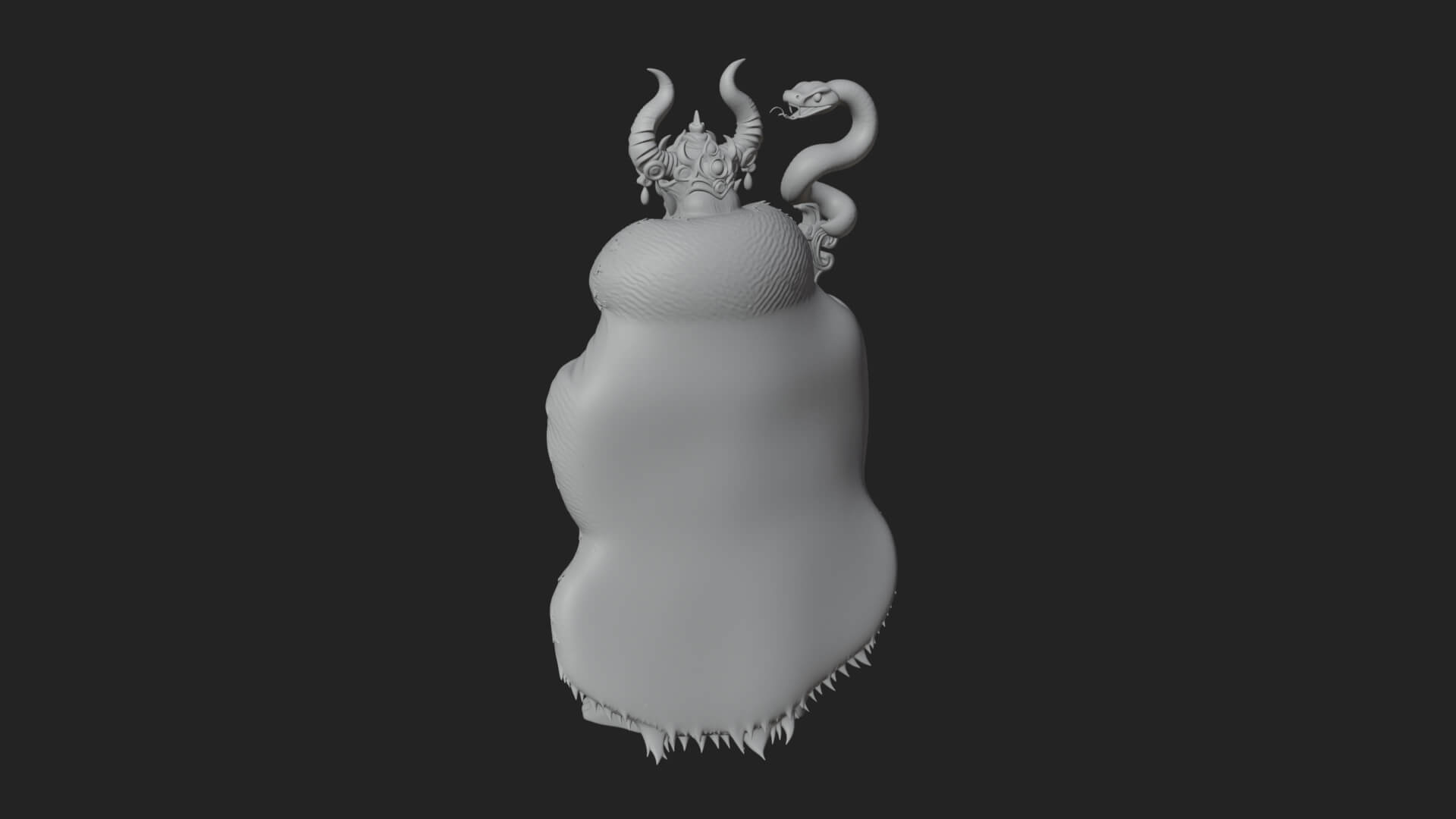 Horned Demon Mage Statue Design 9 3D Print Model 3D Model