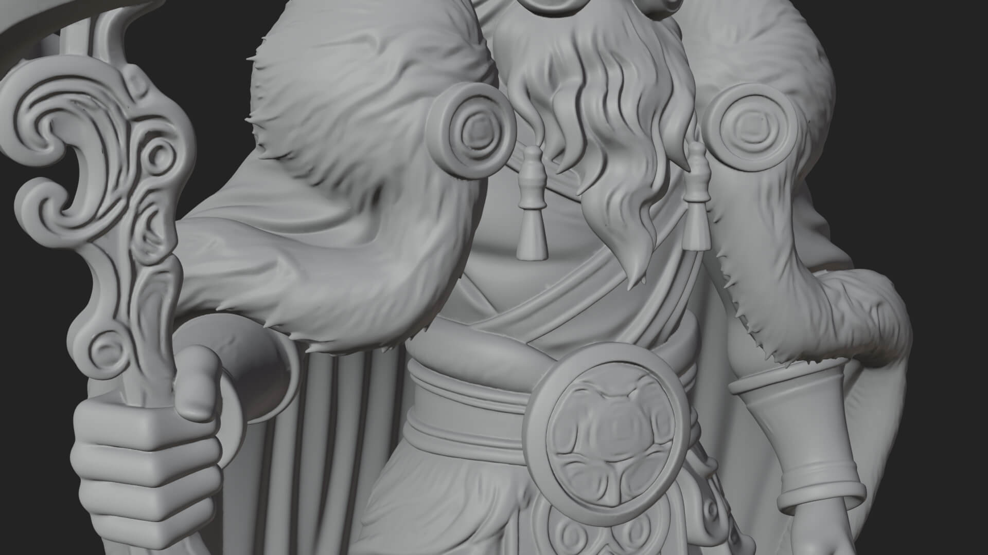 Horned Demon Mage Statue Design 9 3D Print Model 3D Model