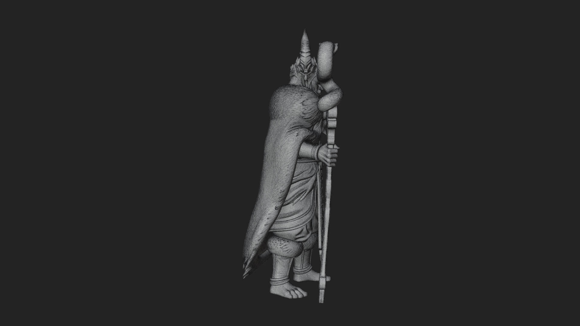 Horned Demon Mage Statue Design 9 3D Print Model 3D Model