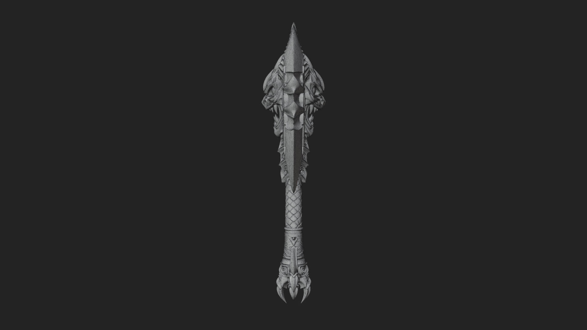 Horned Demon Skull Axe Model Design 3 3D Print Model 3D Model