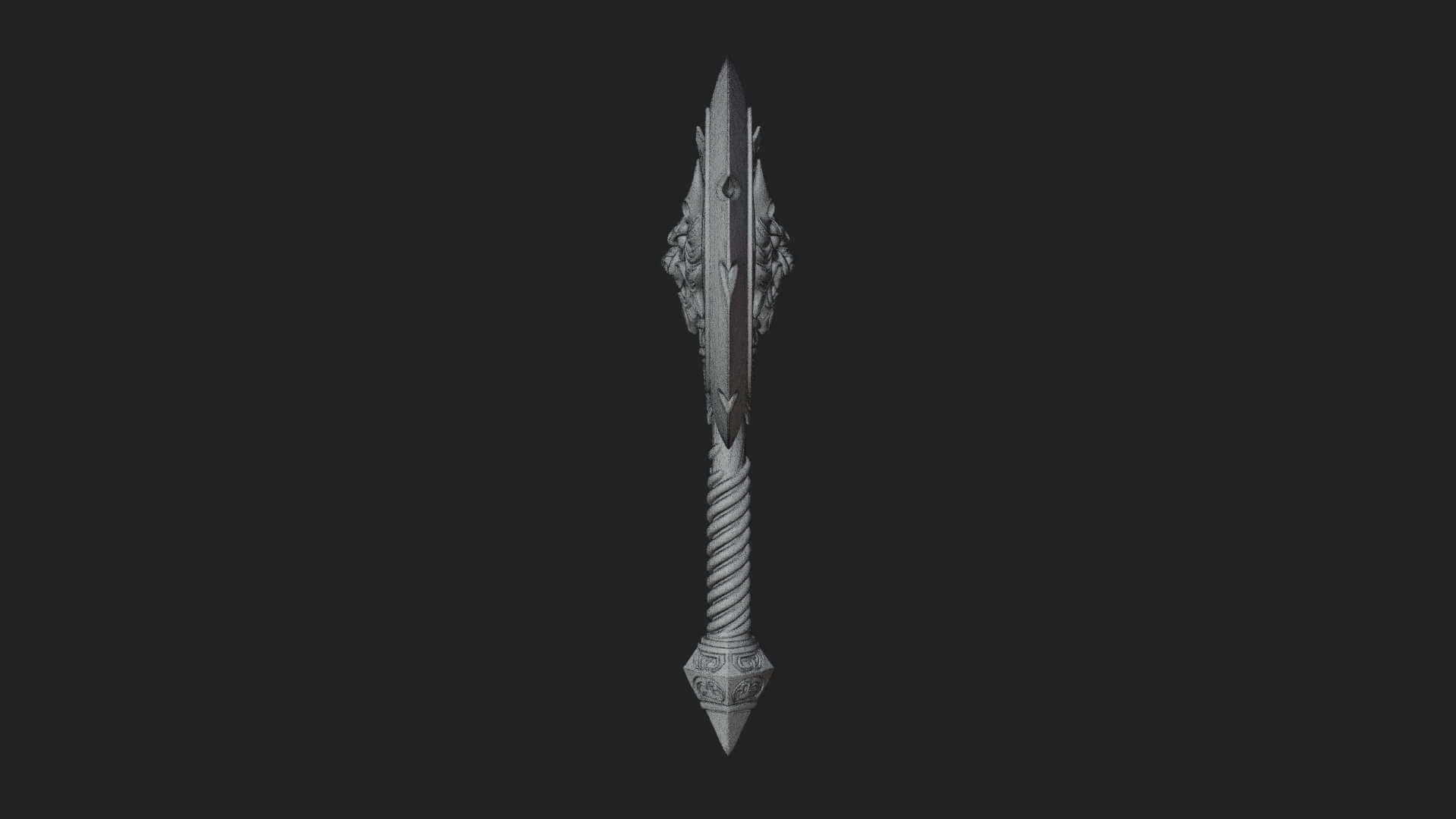 Horned Demon Skull Axe Model Design 5 3D Print Model 3D Model