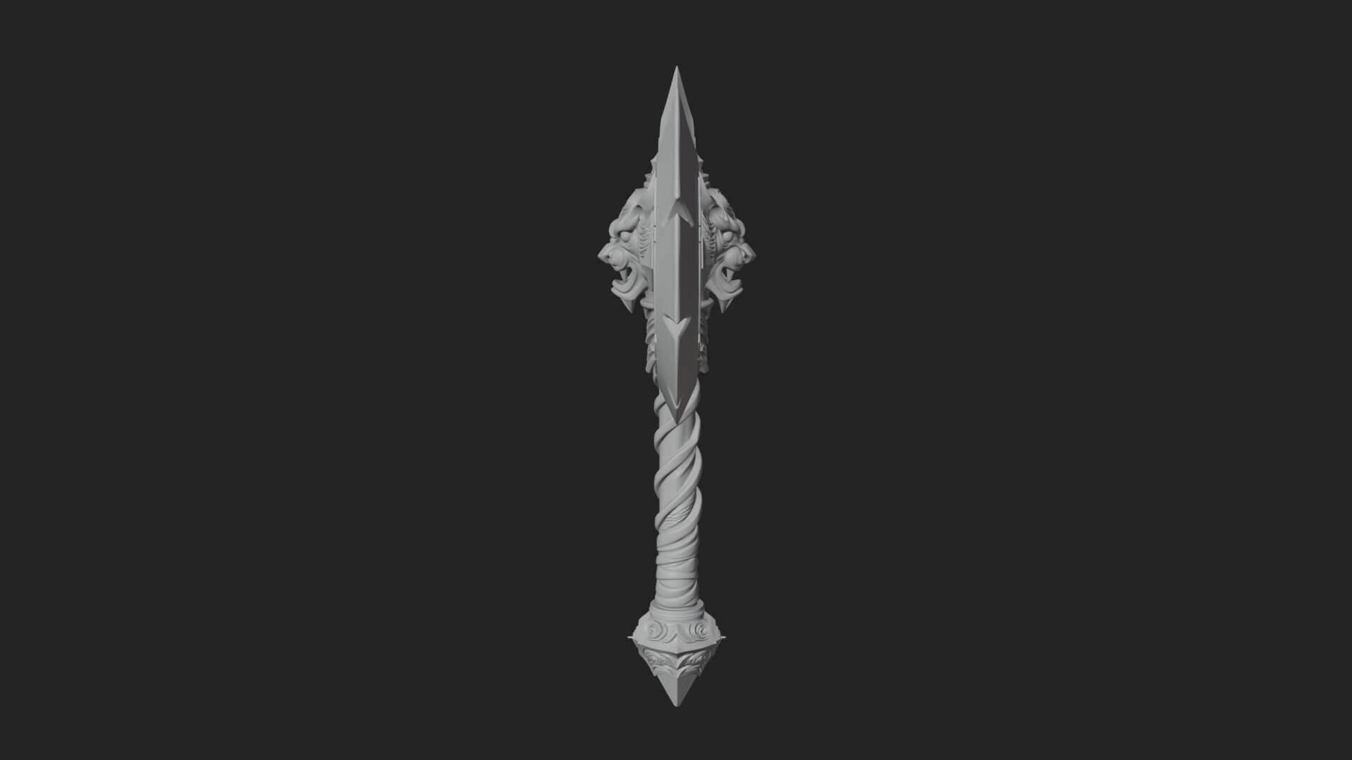 Horned Demon Skull Axe Model Design 6 3D Print Model 3D Model