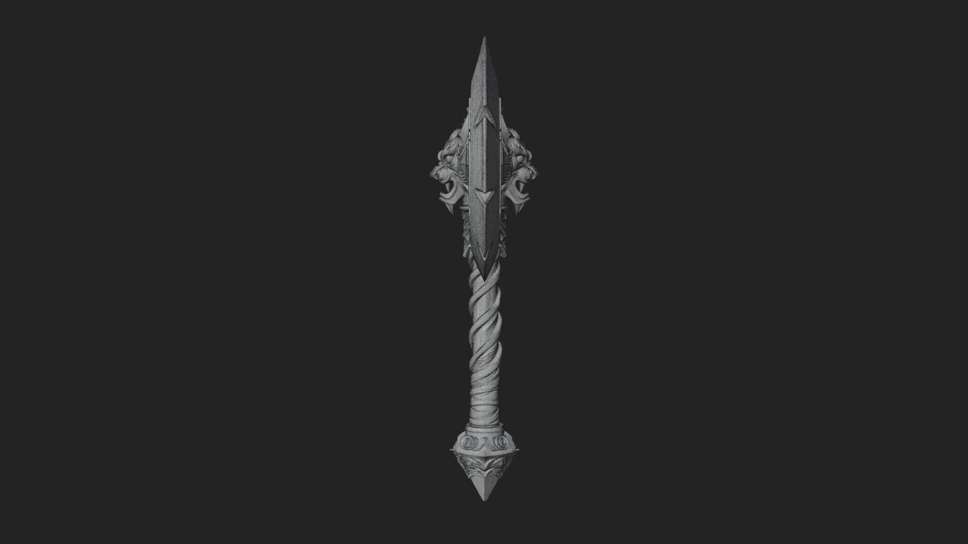 Horned Demon Skull Axe Model Design 6 3D Print Model 3D Model