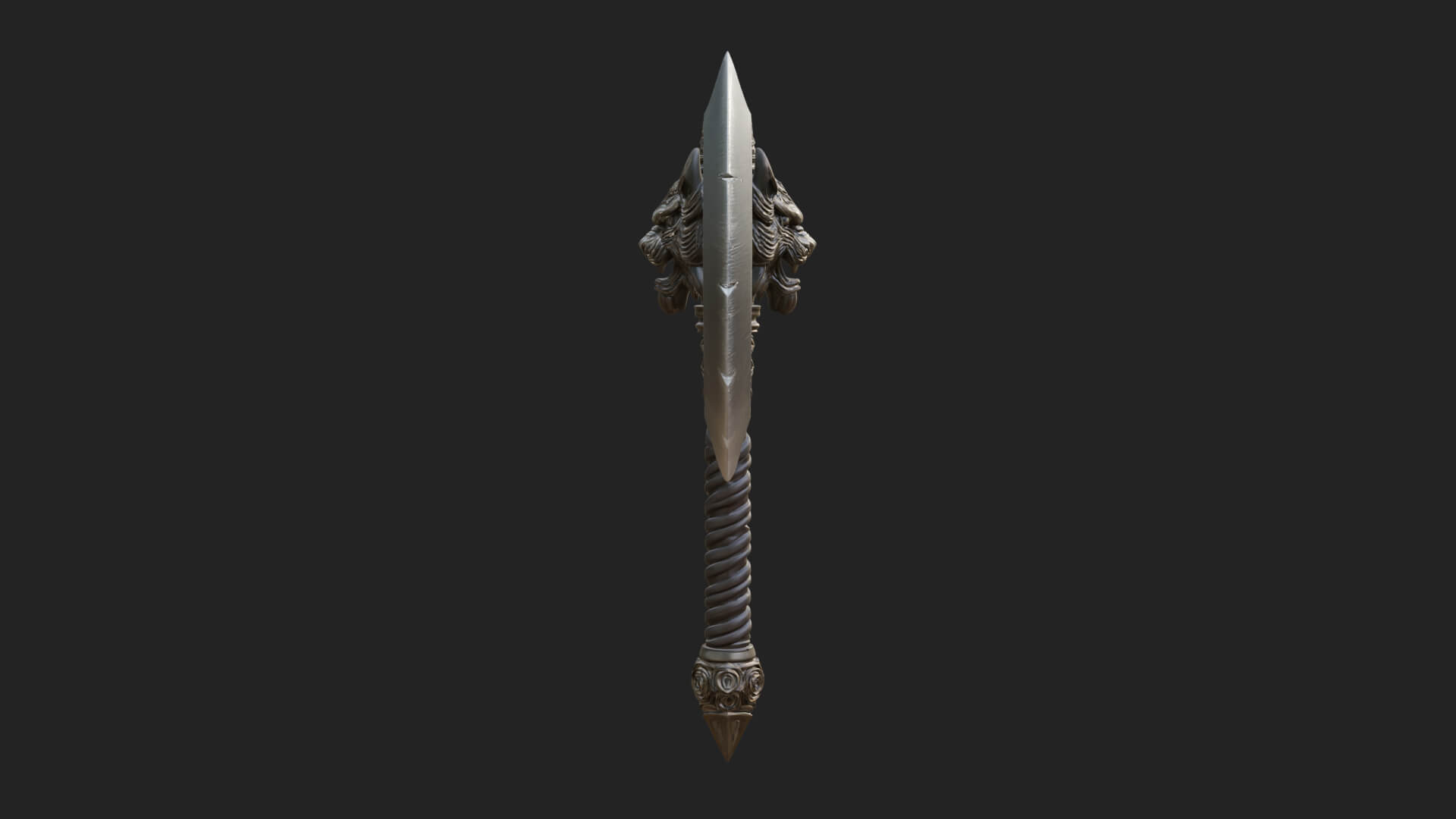 Horned Demon Skull Axe Model Design 8 3D Print Model 3D Model