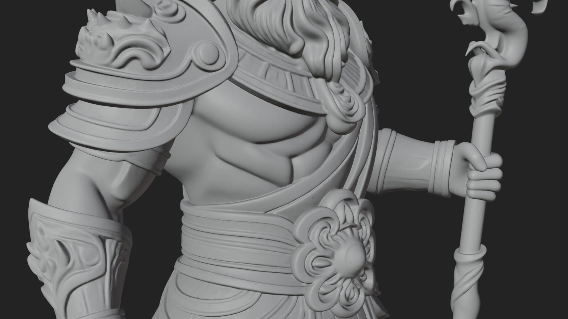 Horned Egyptian War God Statue Design 1 3D Print Model 3D Model