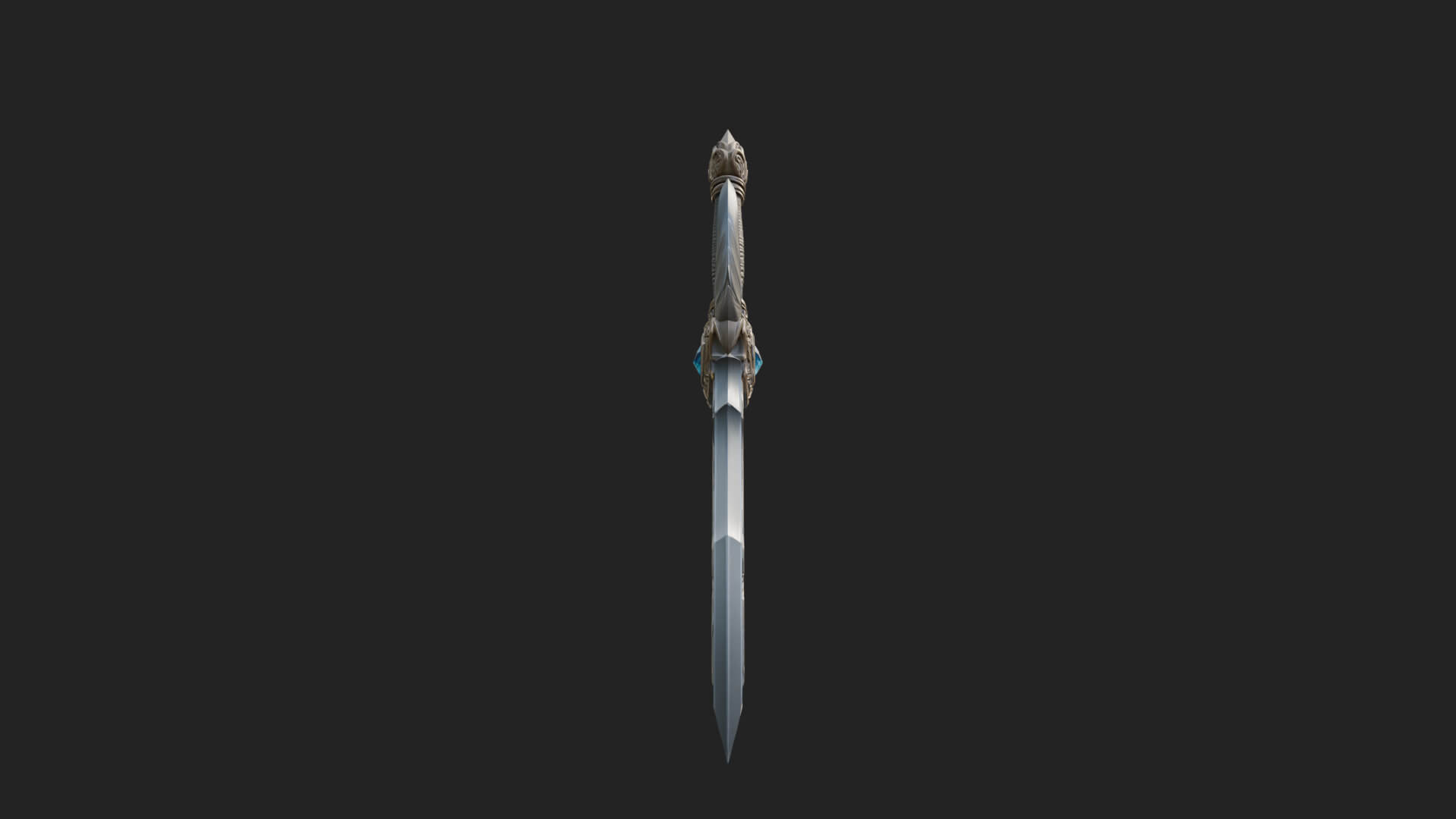 Horned Guard Gem Sword Model Design 1 3D Print Model 3D Model