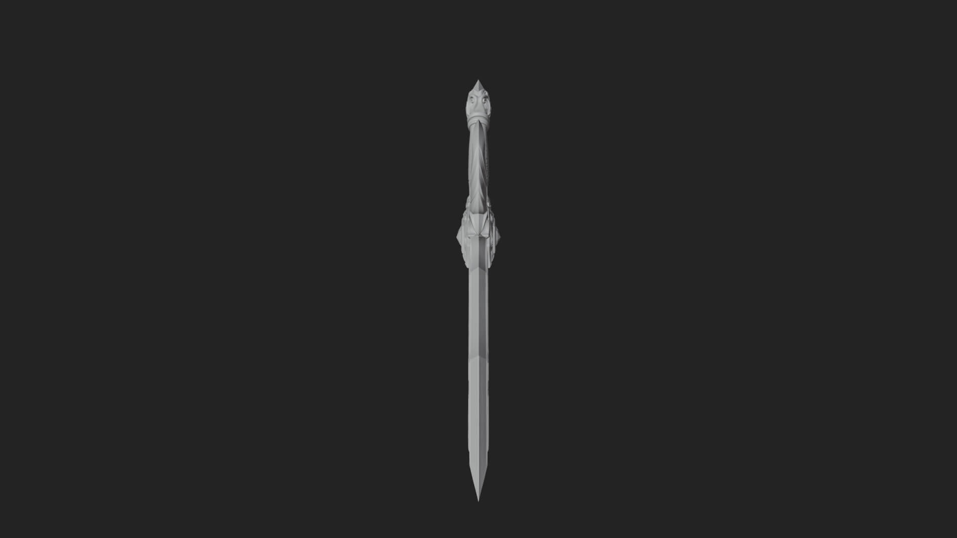 Horned Guard Gem Sword Model Design 1 3D Print Model 3D Model