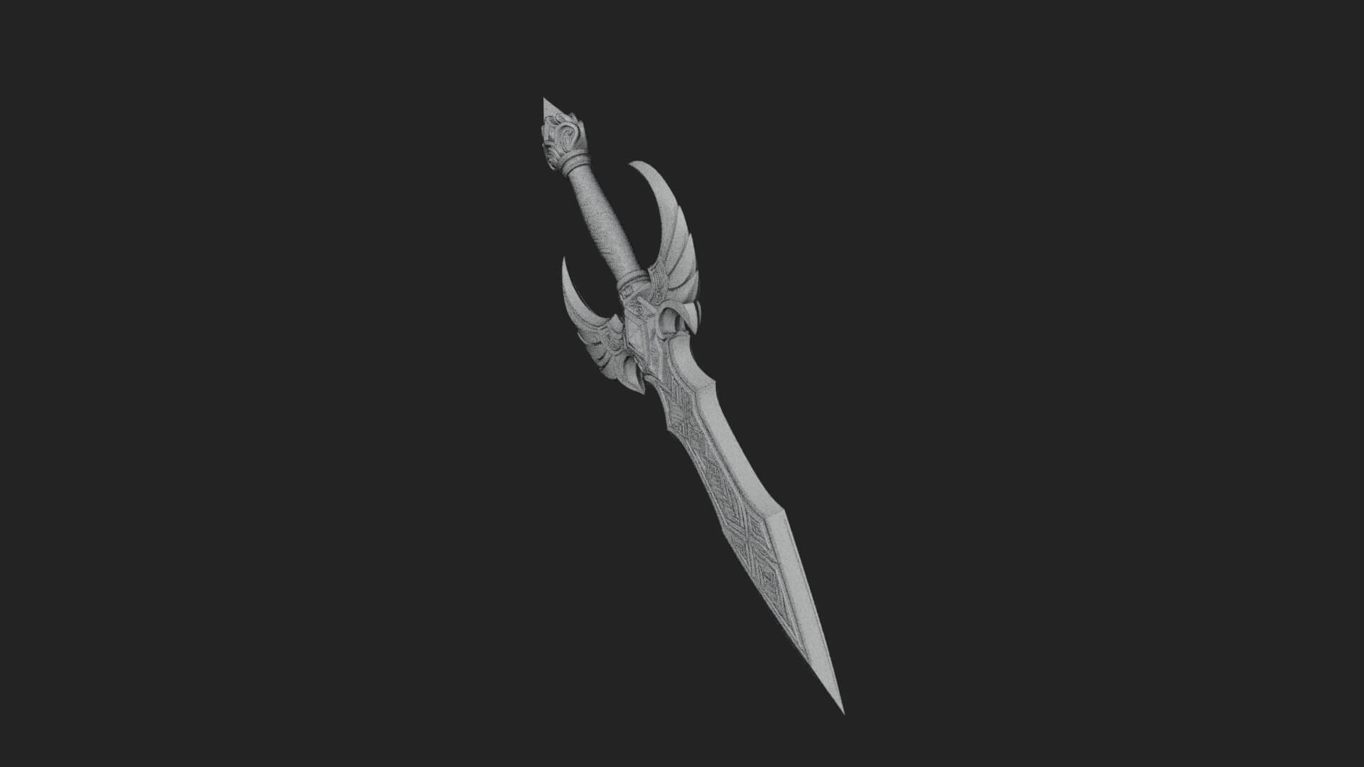 Horned Guard Gem Sword Model Design 1 3D Print Model 3D Model
