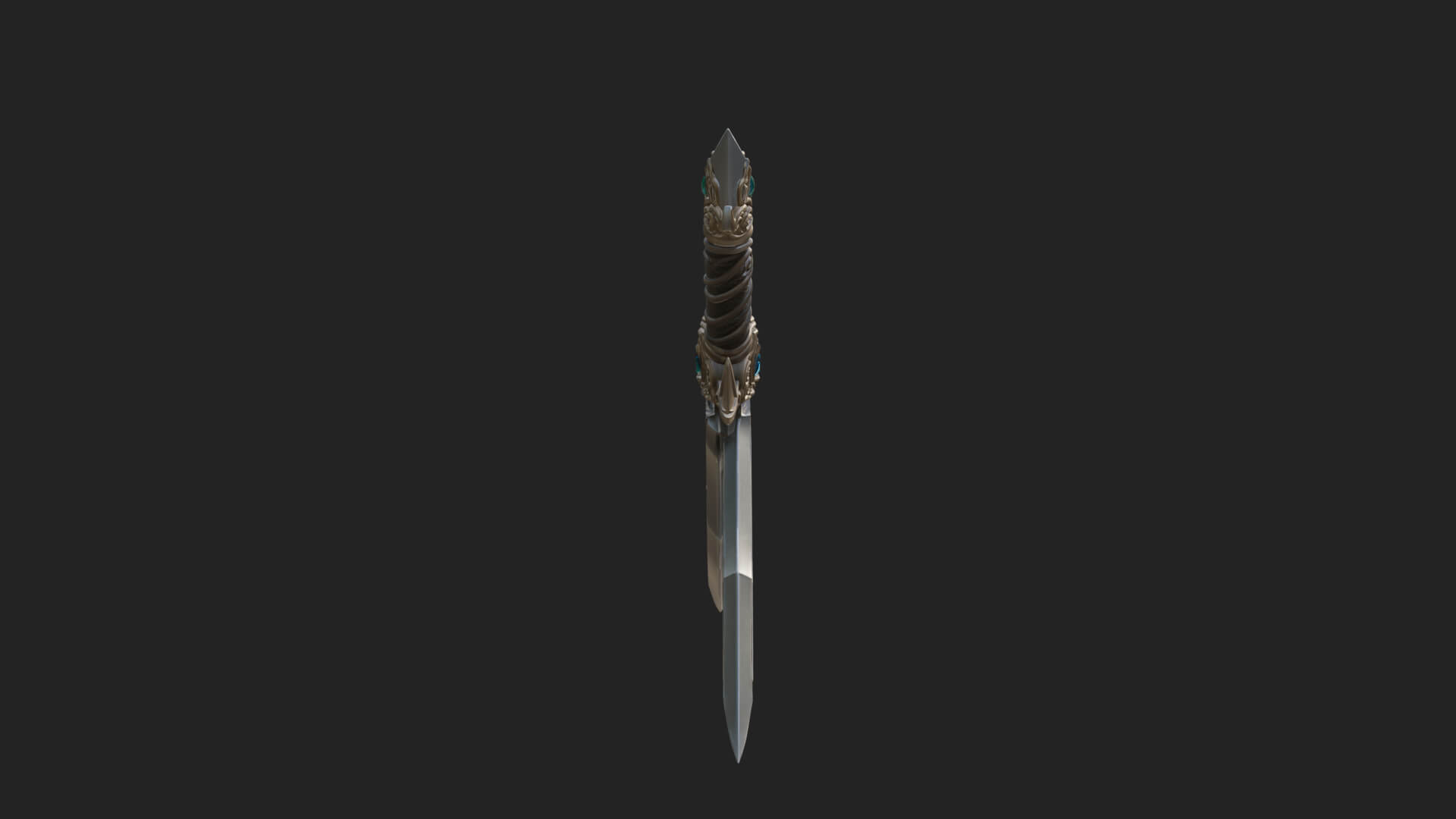 Horned Guard Gem Sword Model Design 2 3D Print Model 3D Model