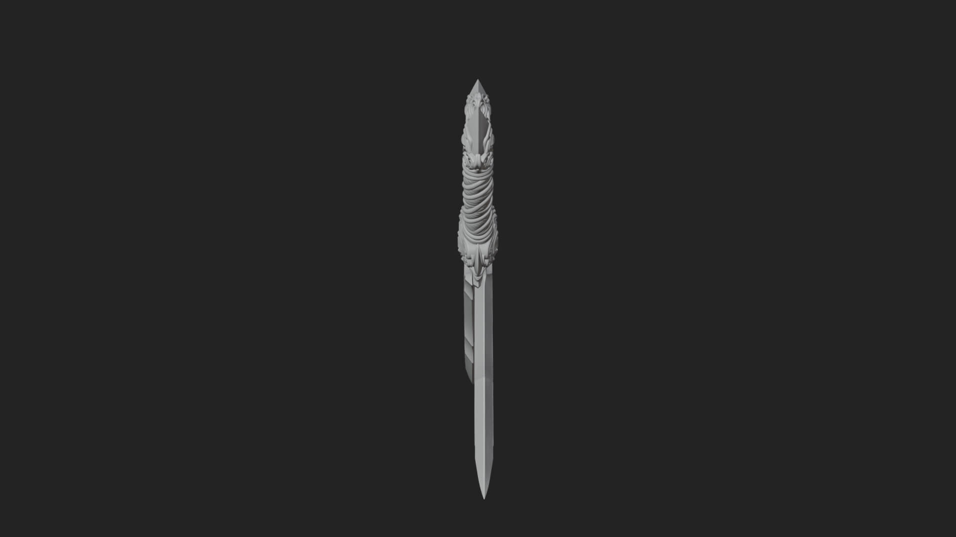 Horned Guard Gem Sword Model Design 2 3D Print Model 3D Model