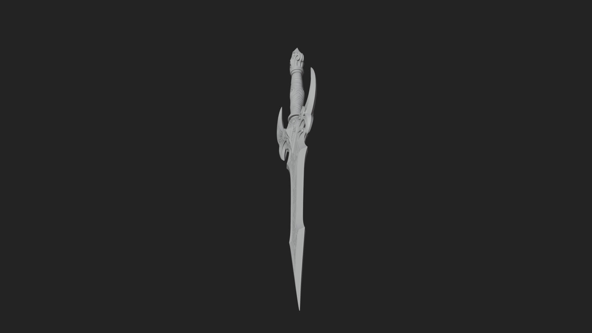 Horned Guard Gem Sword Model Design 3 3D Print Model 3D Model