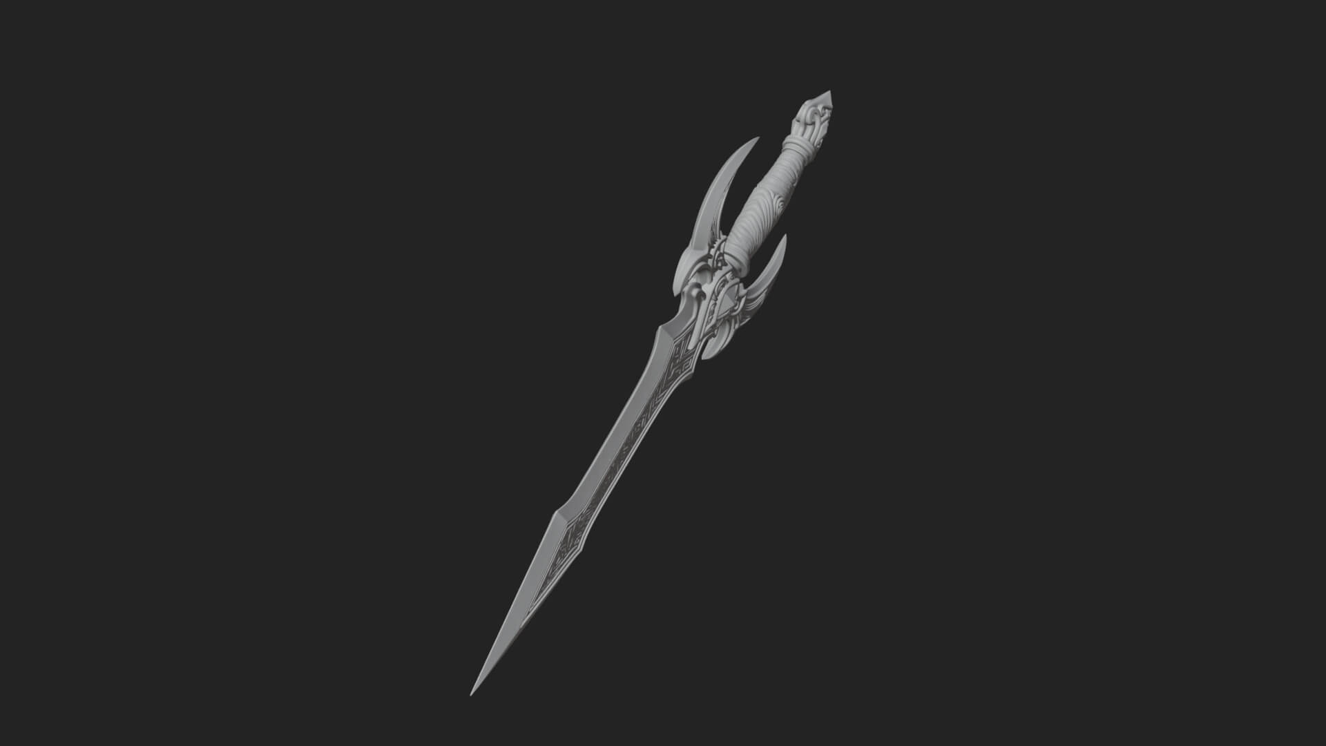 Horned Guard Gem Sword Model Design 3 3D Print Model 3D Model