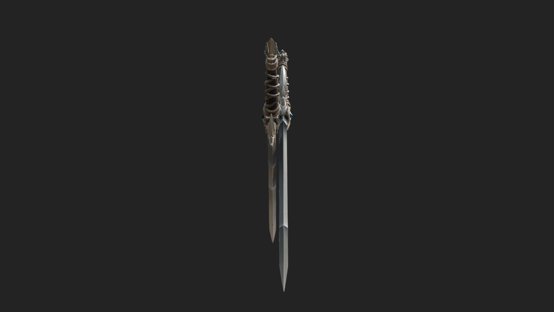 Horned Guard Gem Sword Model Design 4 3D Print Model 3D Model