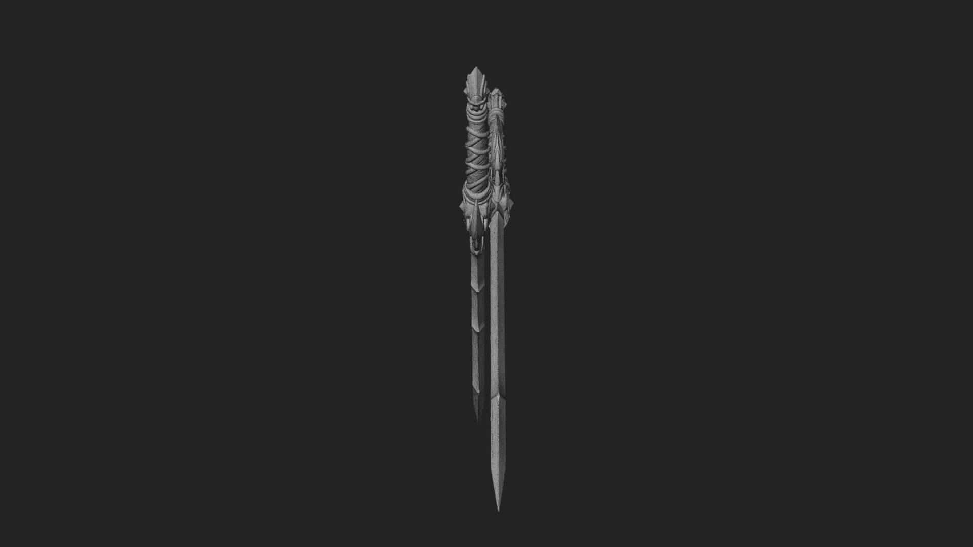 Horned Guard Gem Sword Model Design 4 3D Print Model 3D Model