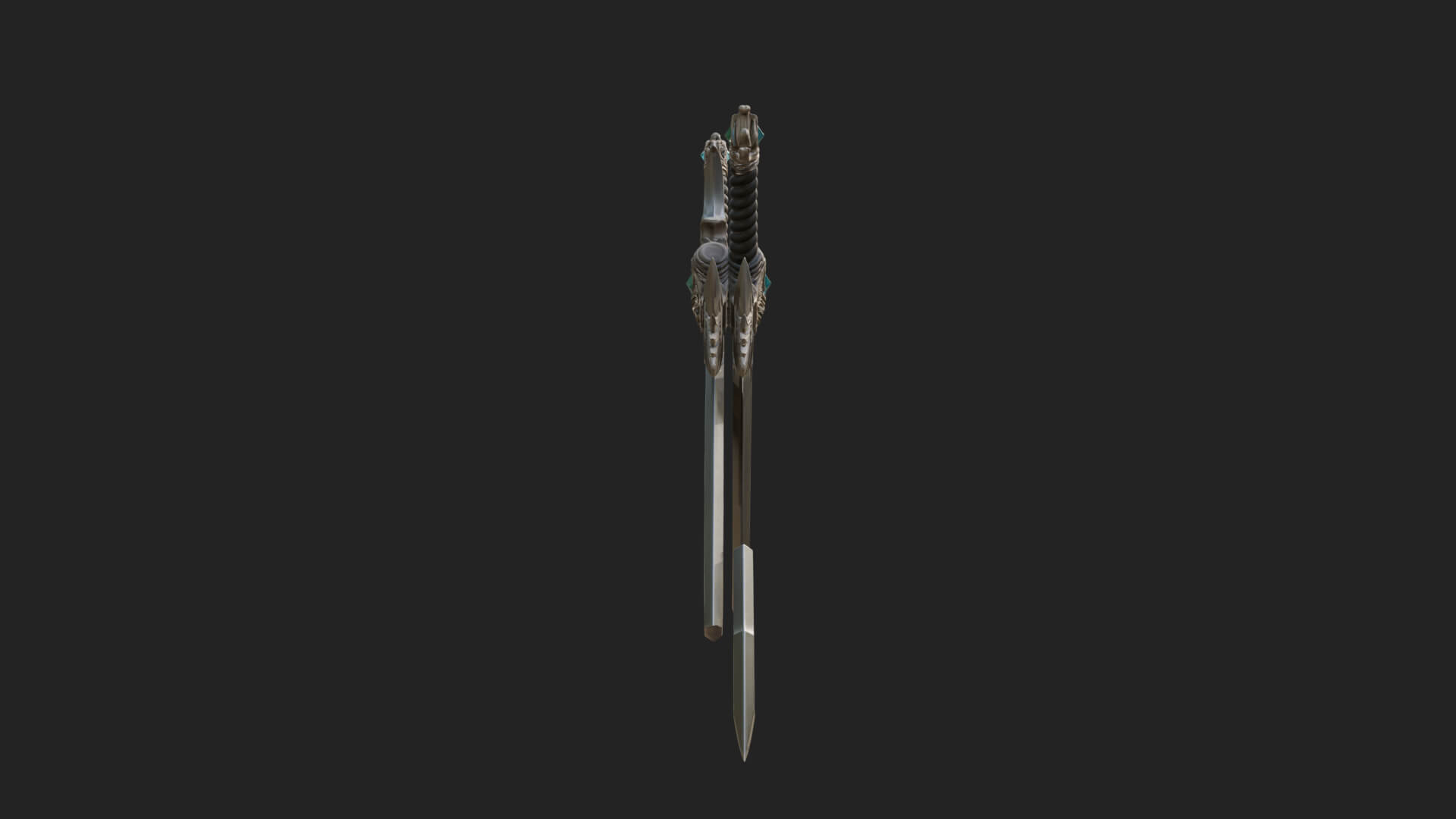 Horned Guard Gem Sword Model Design 5 3D Print Model 3D Model