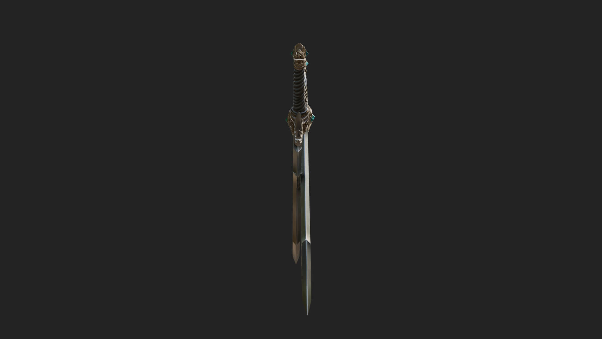 Horned Guard Gem Sword Model Design 6 3D Print Model 3D Model