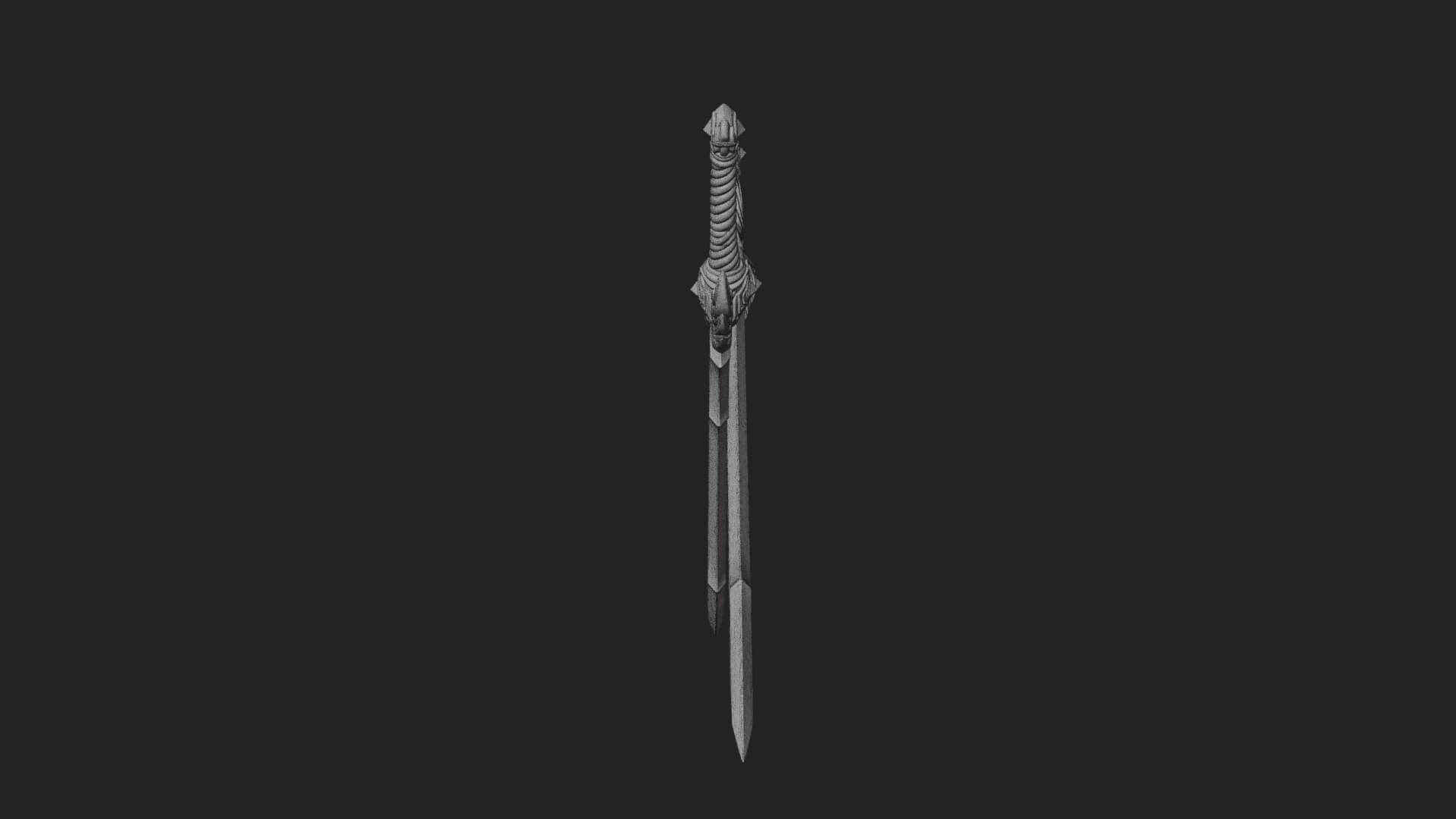 Horned Guard Gem Sword Model Design 6 3D Print Model 3D Model