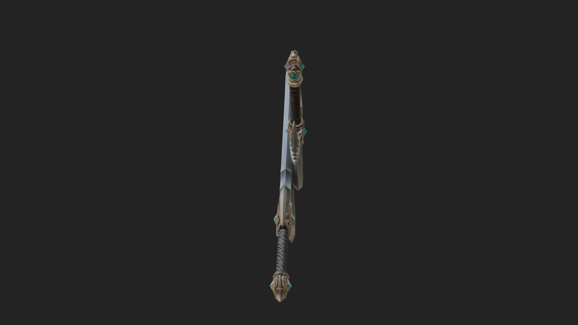 Horned Guard Gem Sword Model Design 7 3D Print Model 3D Model
