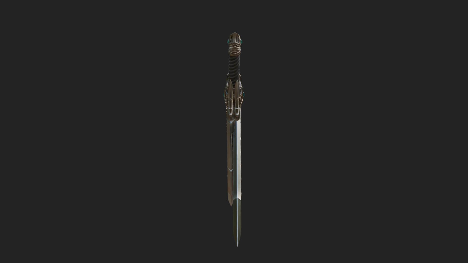 Horned Guard Gem Sword Model Design 8 3D Print Model 3D Model
