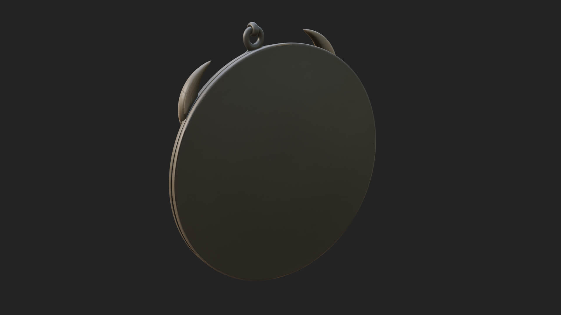 Horned Helm Skull Oval Plaque Design 1 3D Print Model 3D Model