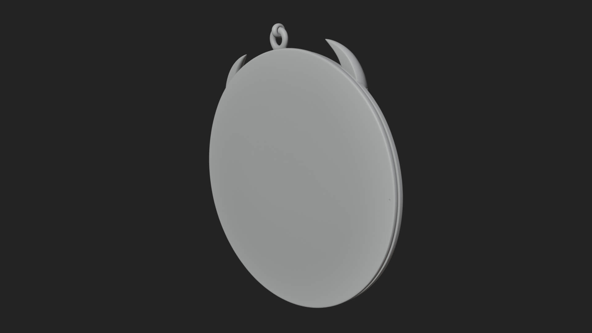 Horned Helm Skull Oval Plaque Design 1 3D Print Model 3D Model