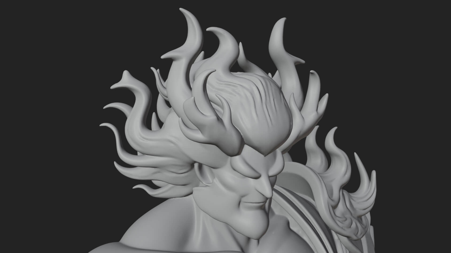 Horned Oni Samurai Statue Design 2 3D Print Model 3D Model