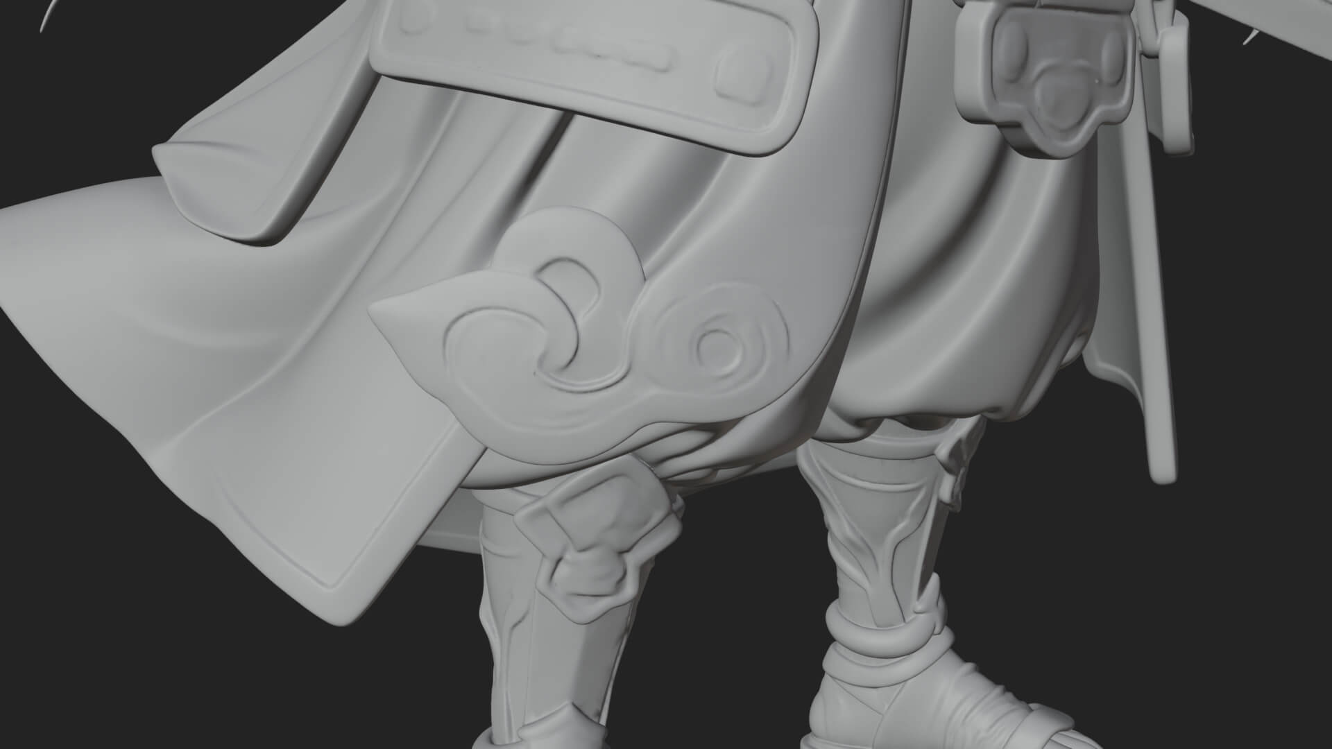 Horned Oni Samurai Statue Design 3 3D Print Model 3D Model