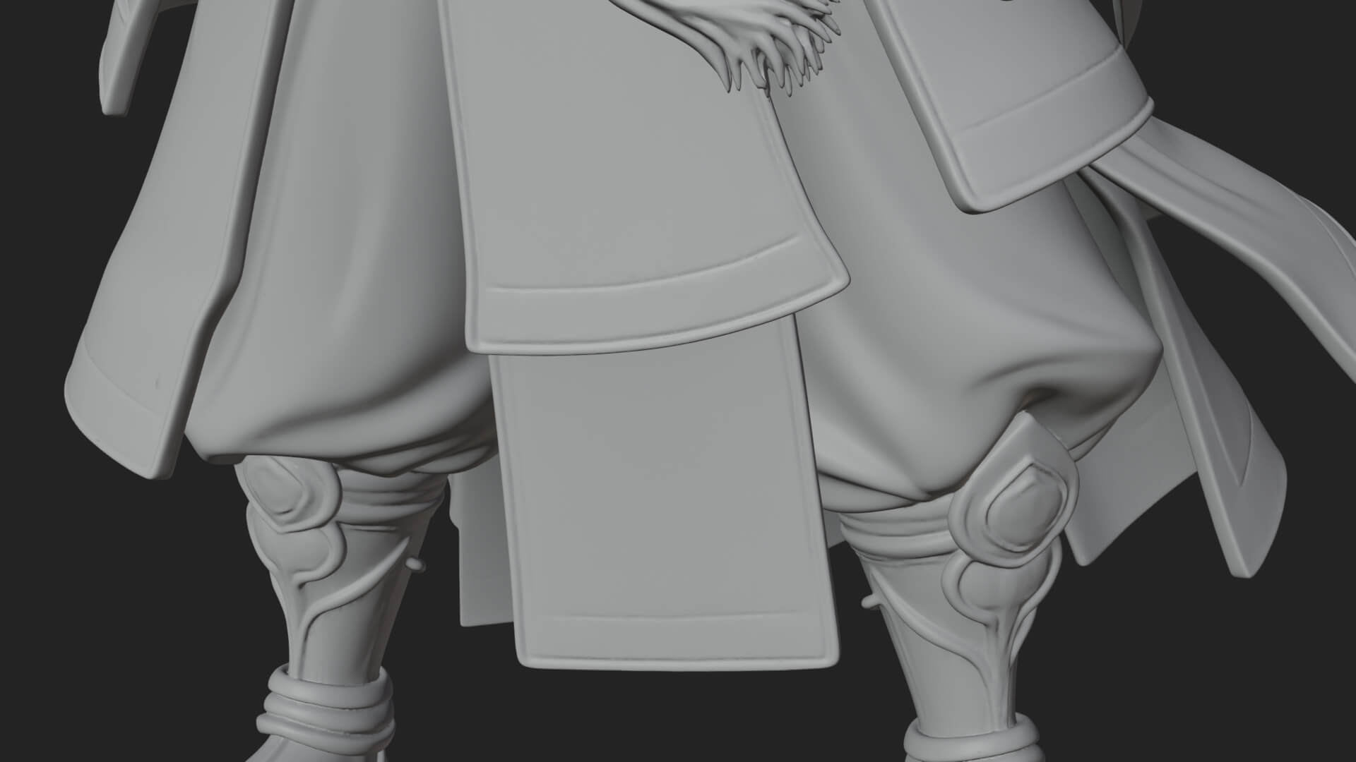 Horned Oni Samurai Statue Design 4 3D Print Model 3D Model