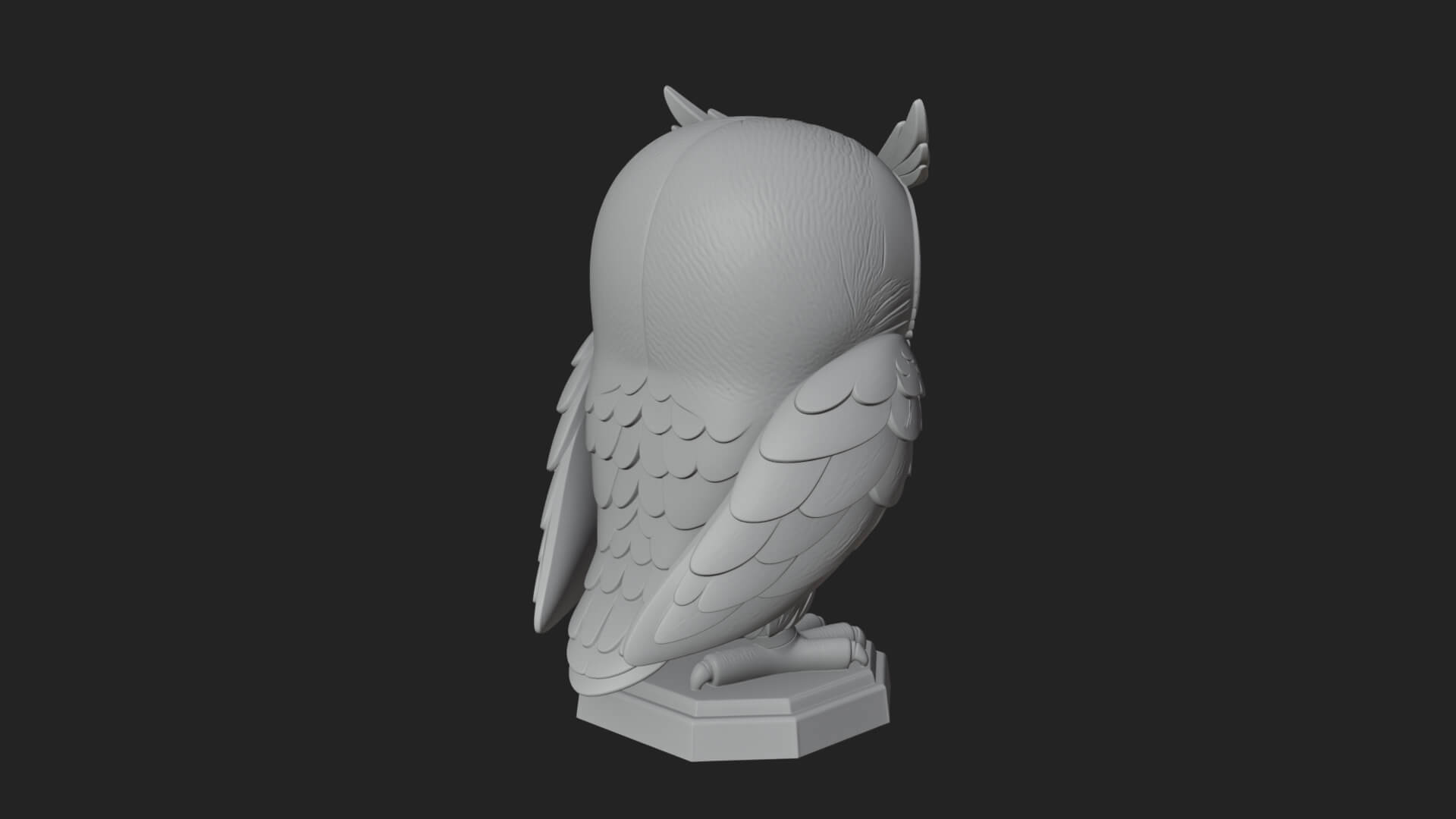 Horned Owl Bird Statue Design 4 3D Print Model 3D Model