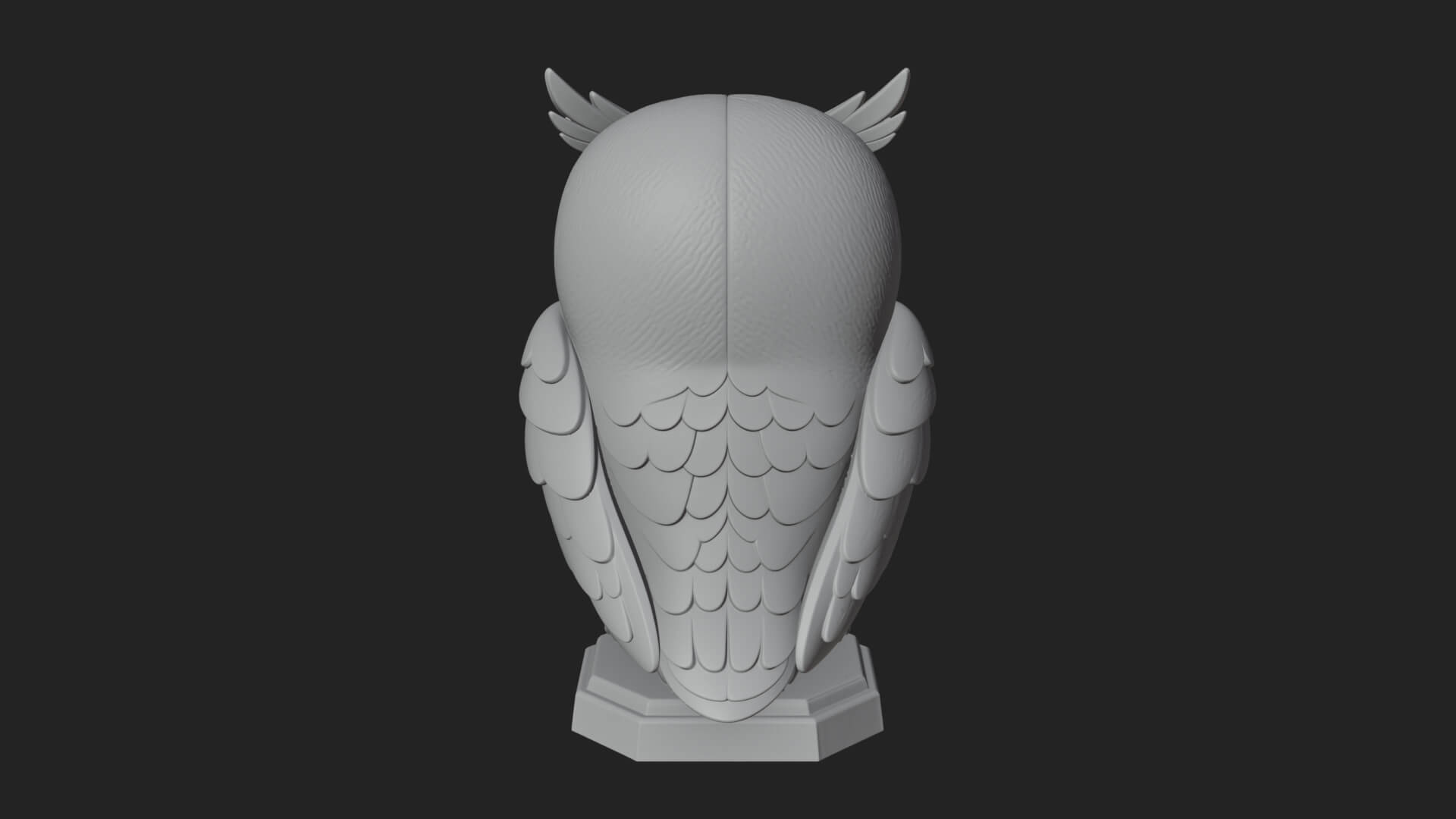 Horned Owl Bird Statue Design 4 3D Print Model 3D Model