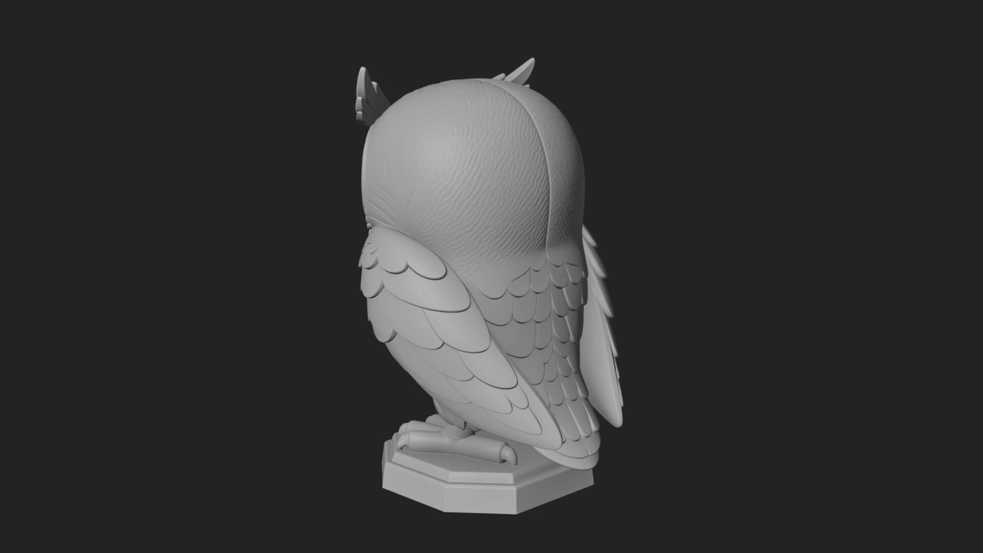 Horned Owl Bird Statue Design 4 3D Print Model 3D Model